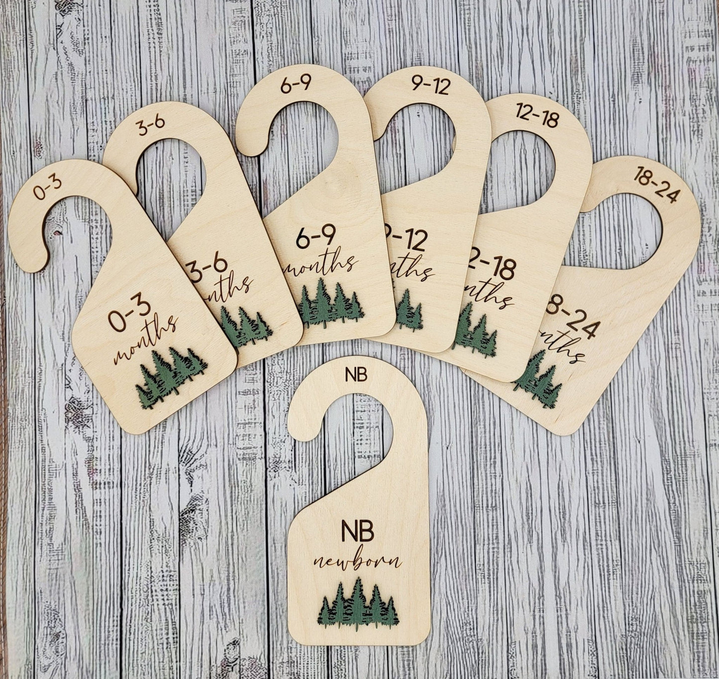 Baby Bundle: Announcement Sign With Birth Stats, Monthly Wooden Milestone Discs and Baby Nursery Closet Dividers | Pen Included! - EverLee Creations