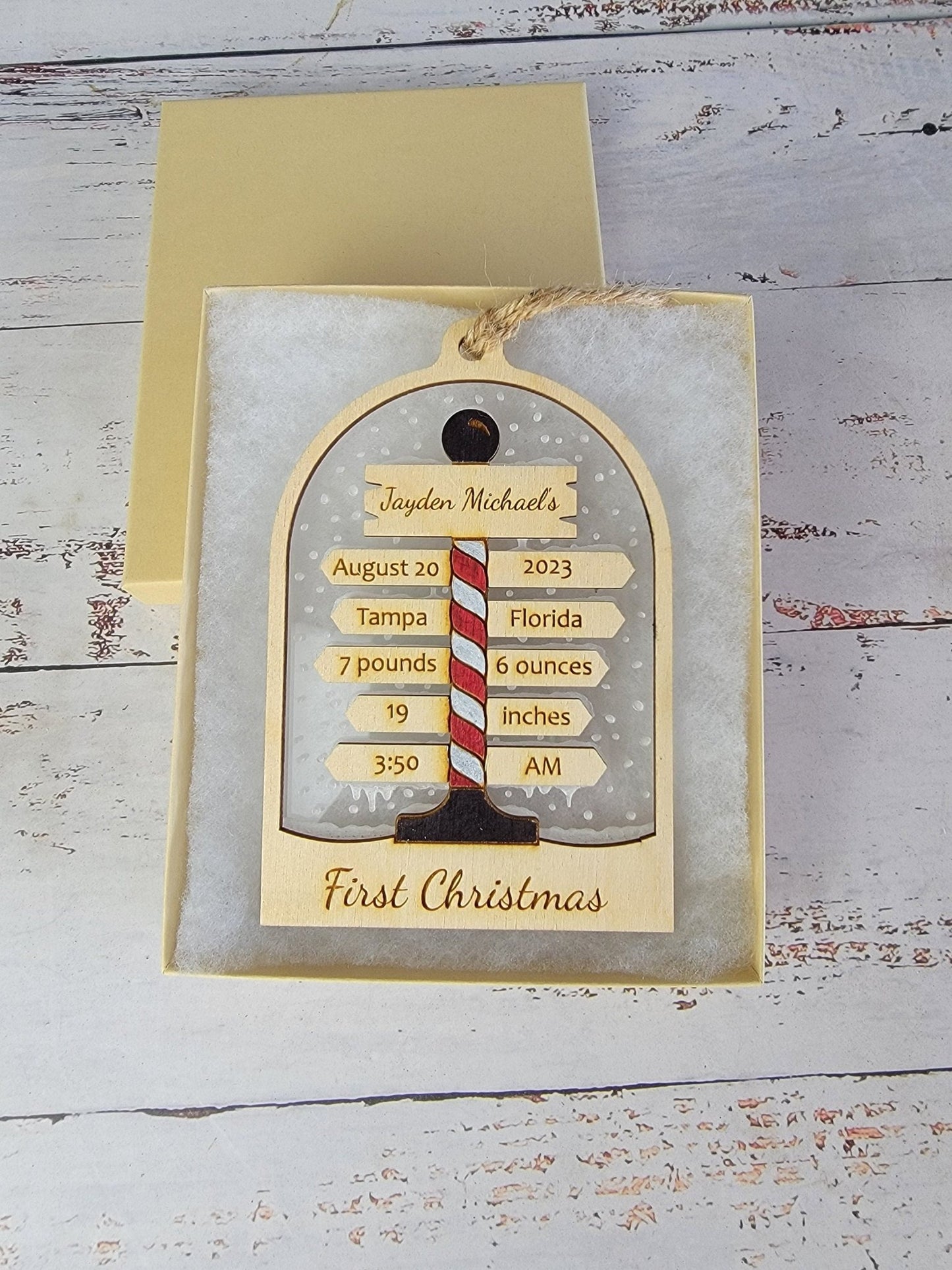 Baby's First Christmas Ornament North Pole Edition - EverLee Creations