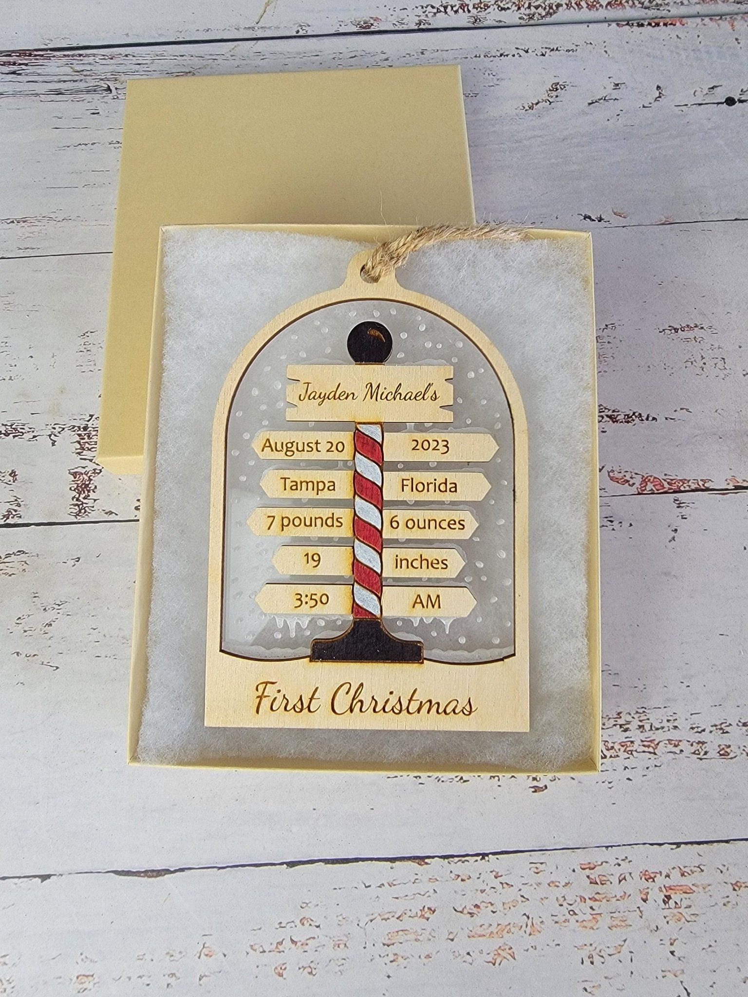 Baby's First Christmas Ornament North Pole Edition - EverLee Creations