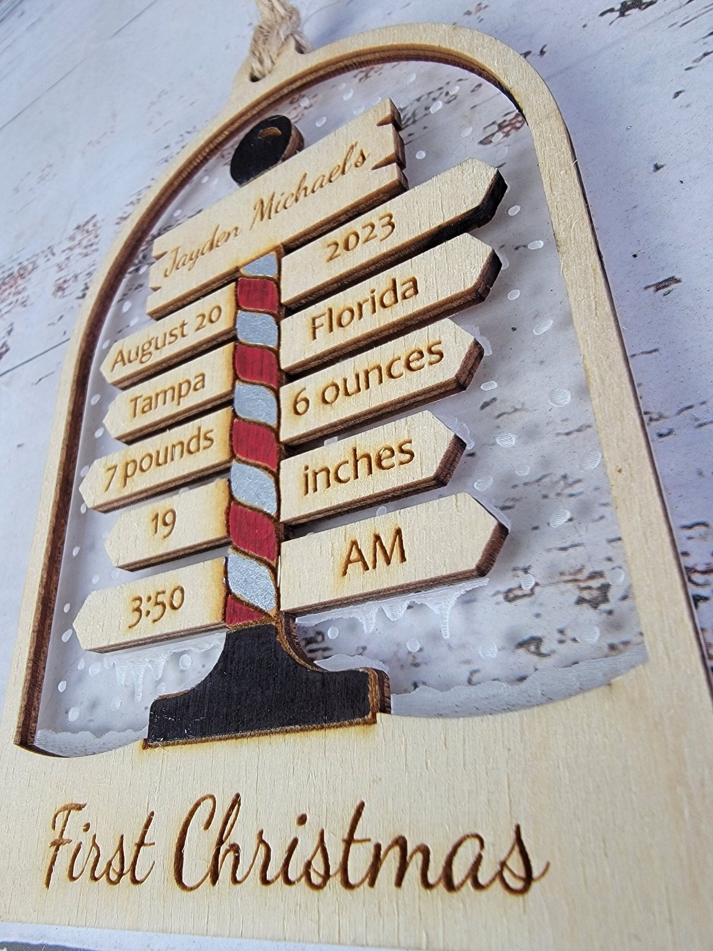 Baby's First Christmas Ornament North Pole Edition - EverLee Creations