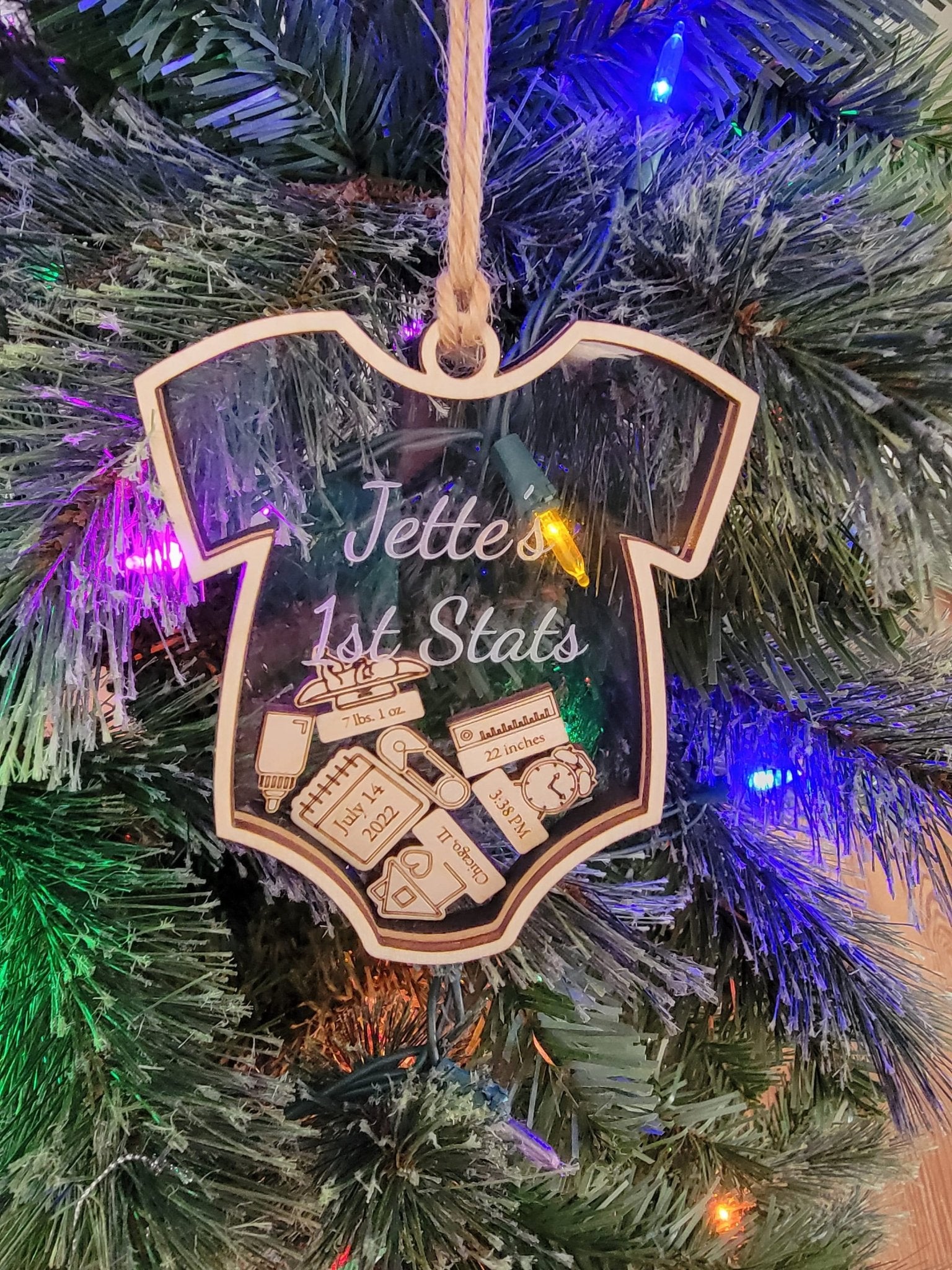 Baby's First Christmas Ornament Onesie Edition - EverLee Creations