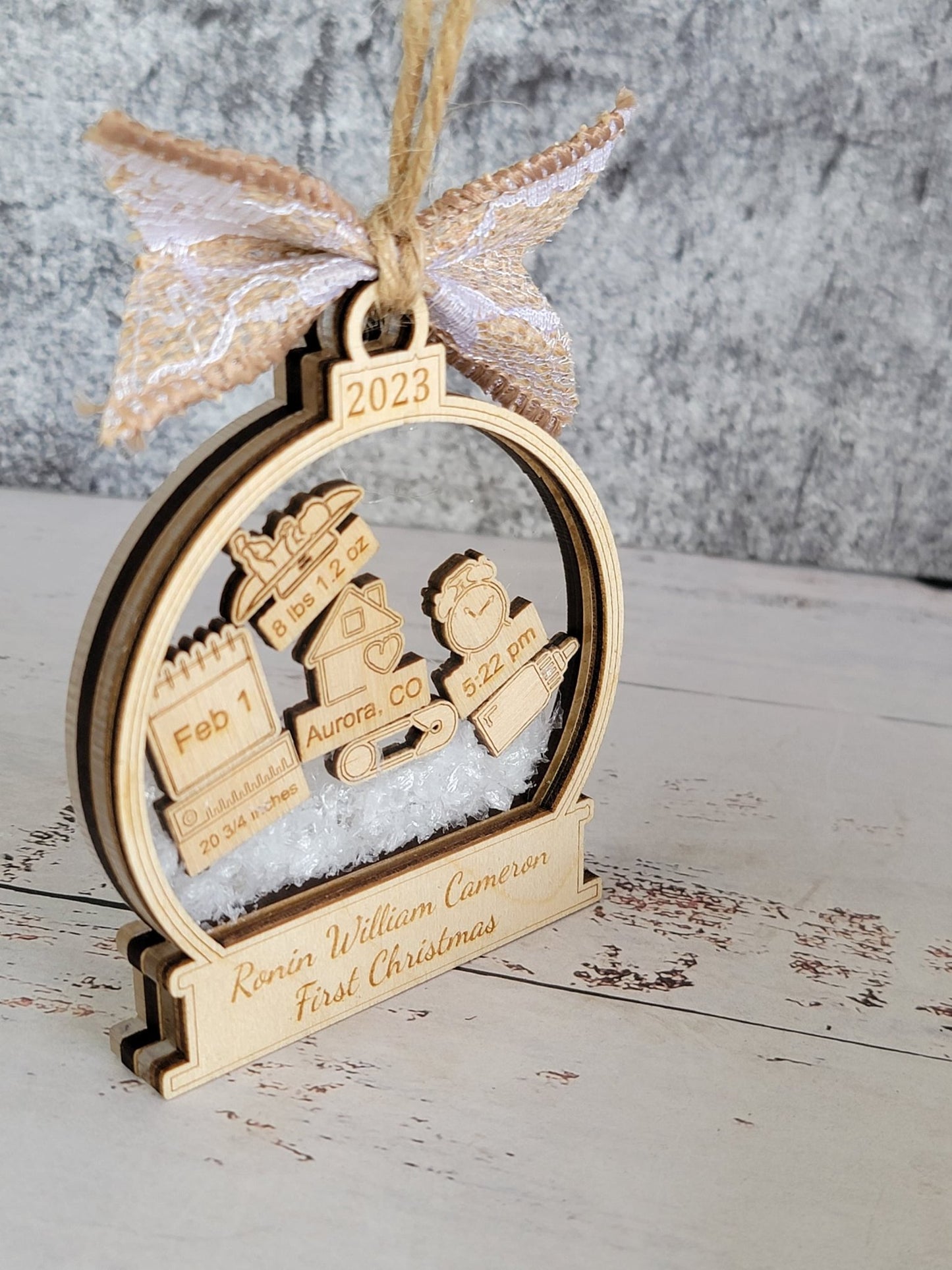 Baby's First Christmas Ornament Snow Globe Edition - EverLee Creations