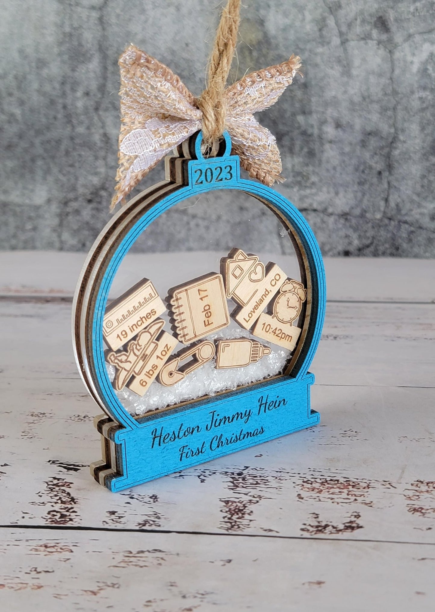 Baby's First Christmas Ornament Snow Globe Edition - EverLee Creations