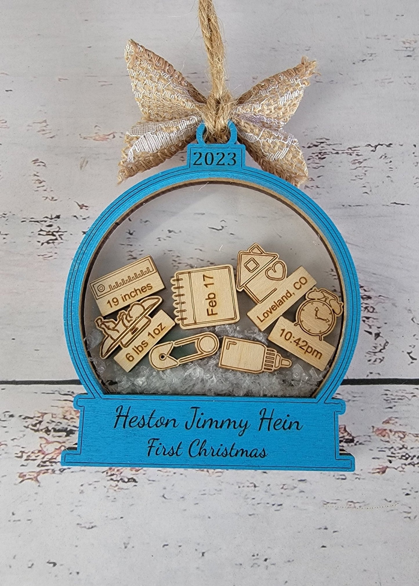 Baby's First Christmas Ornament Snow Globe Edition - EverLee Creations