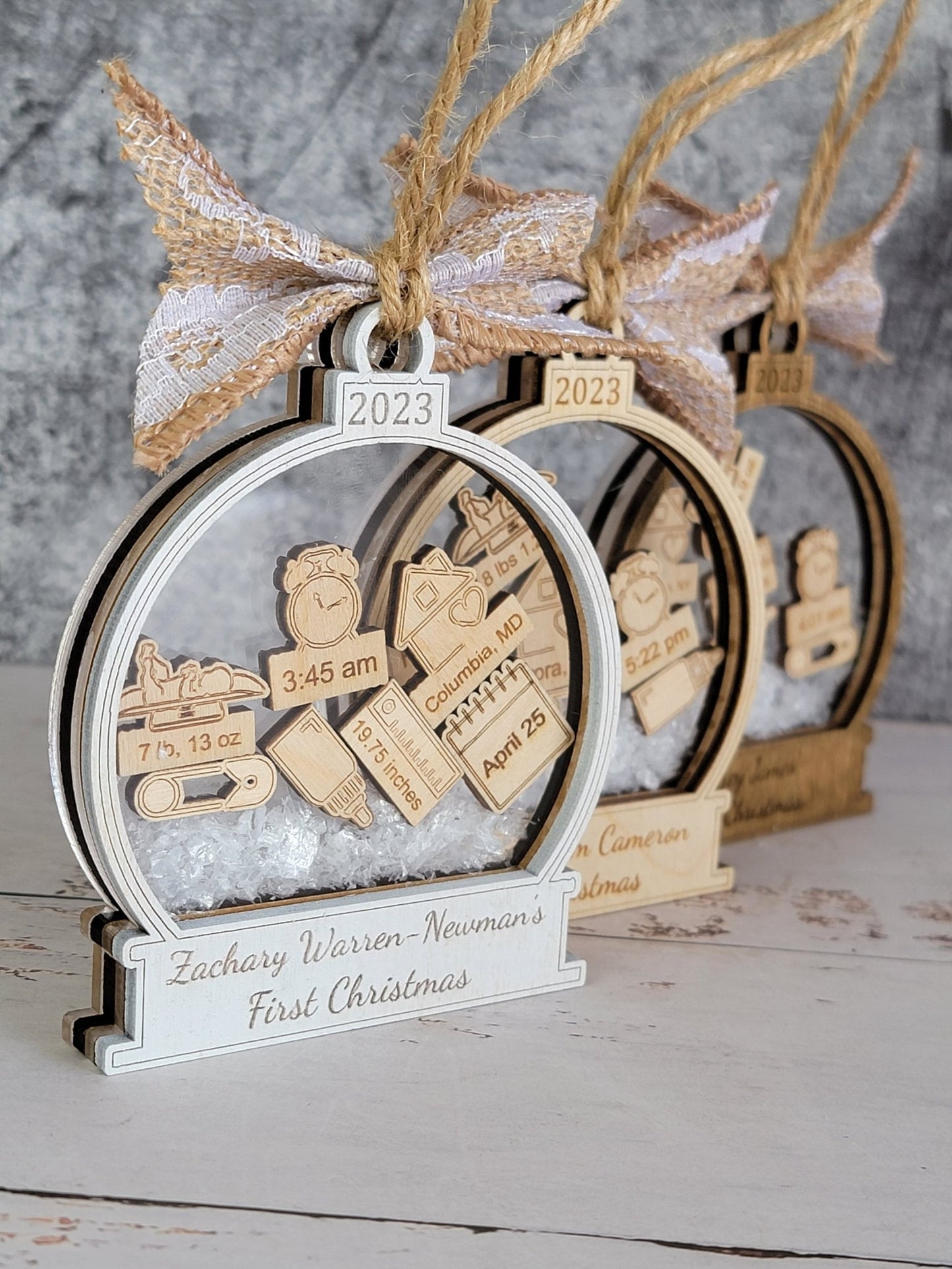 Baby's First Christmas Ornament Snow Globe Edition - EverLee Creations