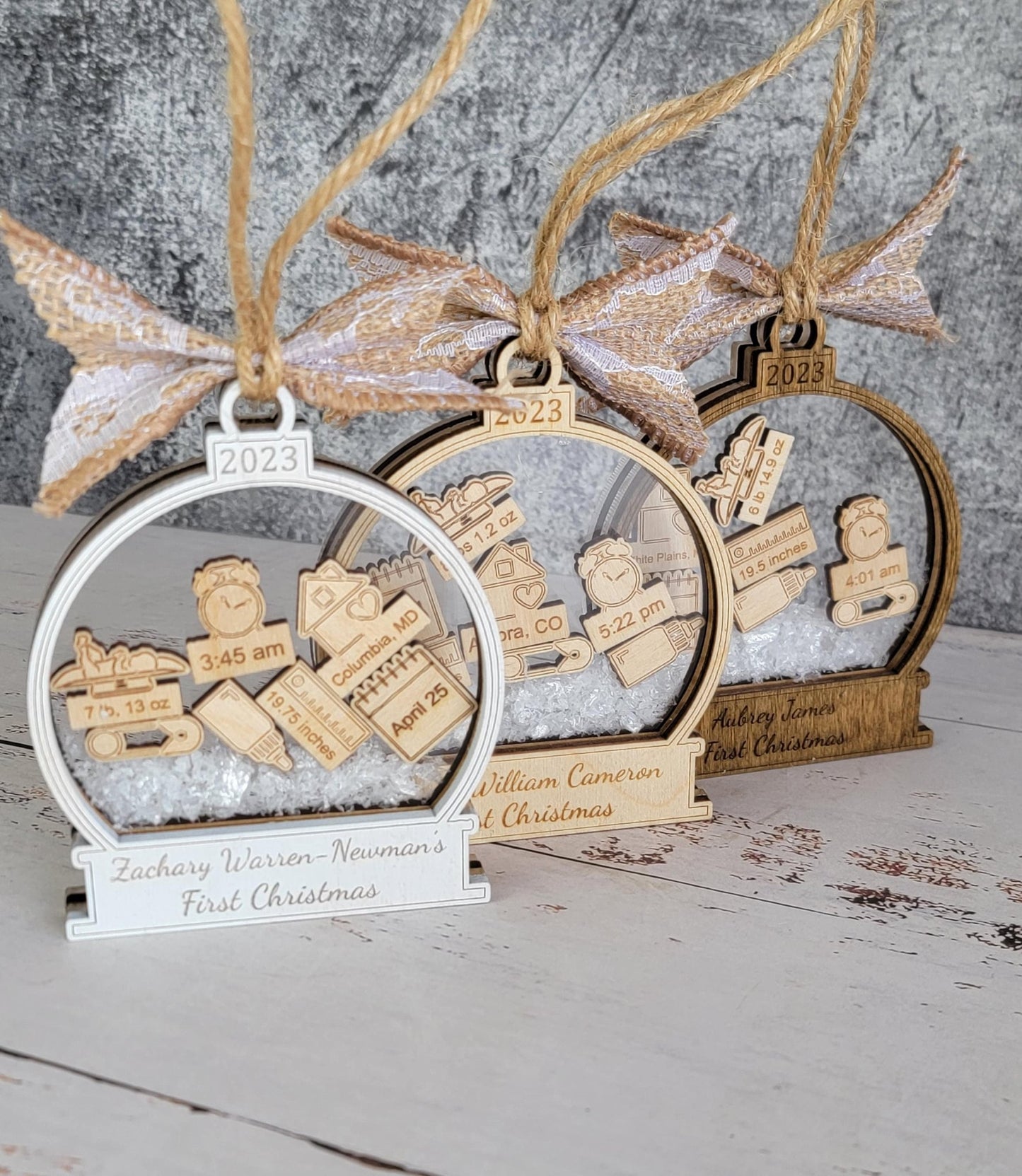Baby's First Christmas Ornament Snow Globe Edition - EverLee Creations