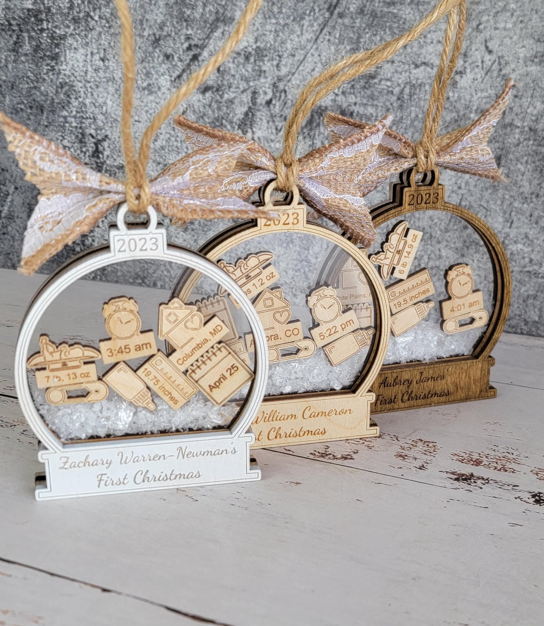 Baby's First Christmas Ornament Snow Globe Edition - EverLee Creations