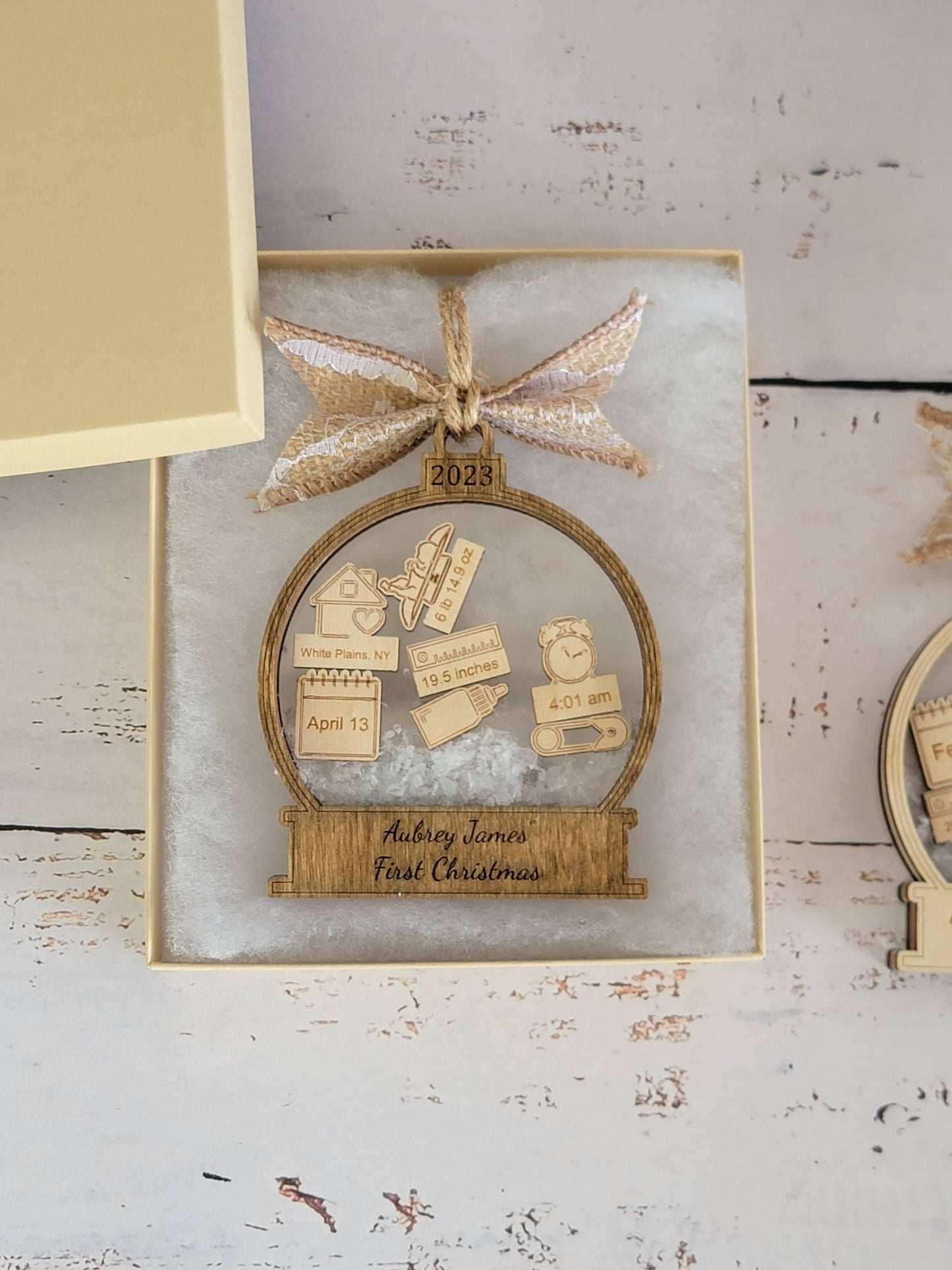Baby's First Christmas Ornament Snow Globe Edition - EverLee Creations