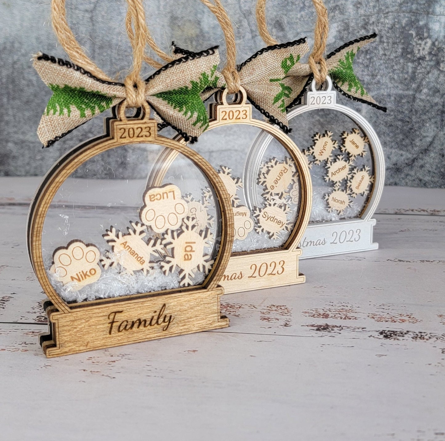 Custom Personalized 2024 Snow Globe Christmas Ornament - EverLee Creations