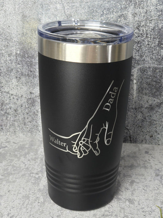 Dad Fist Bump Kids Names Father's Day Gift Tumbler - EverLee Creations