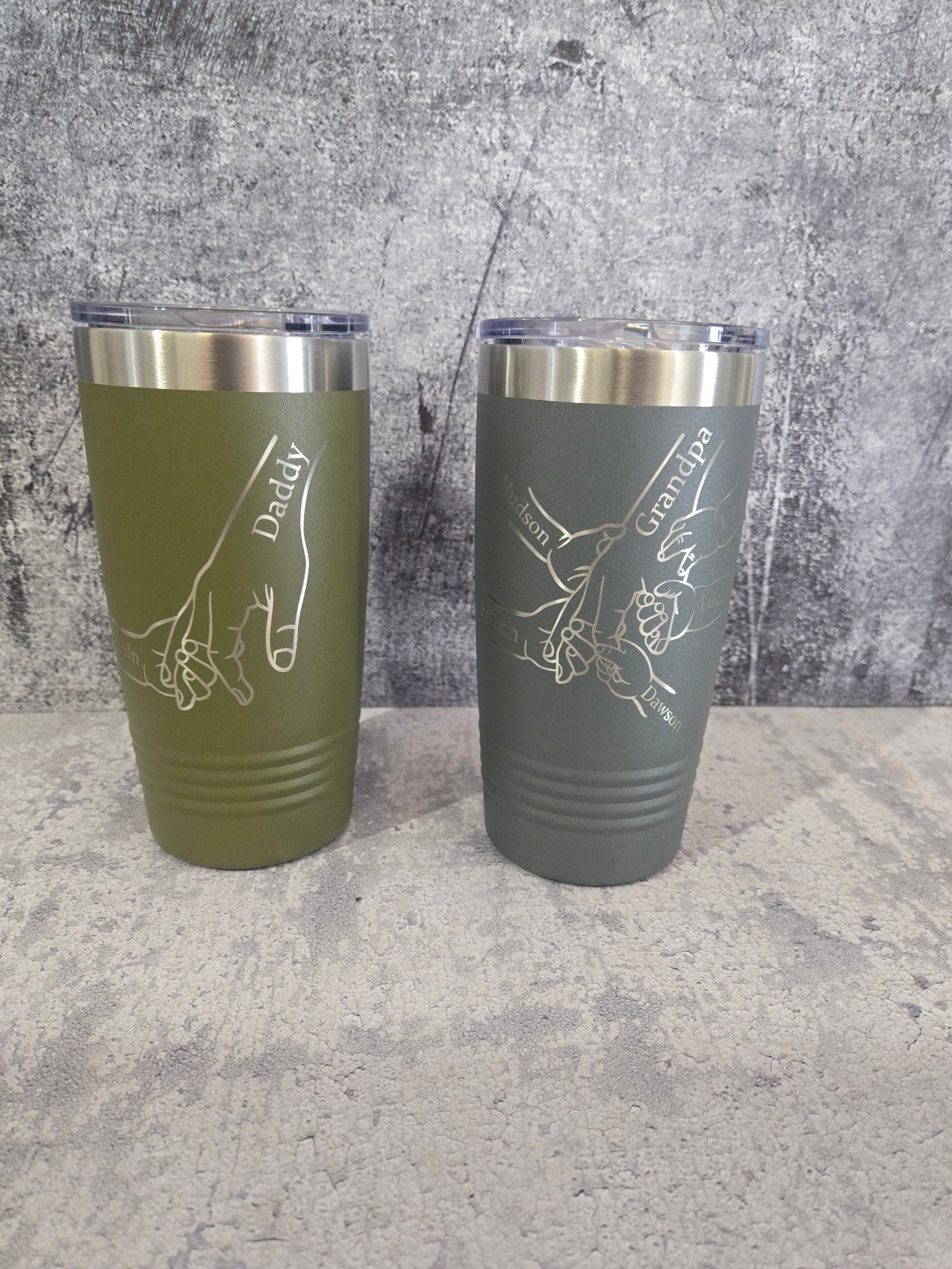 Dad Fist Bump Kids Names Father's Day Gift Tumbler - EverLee Creations