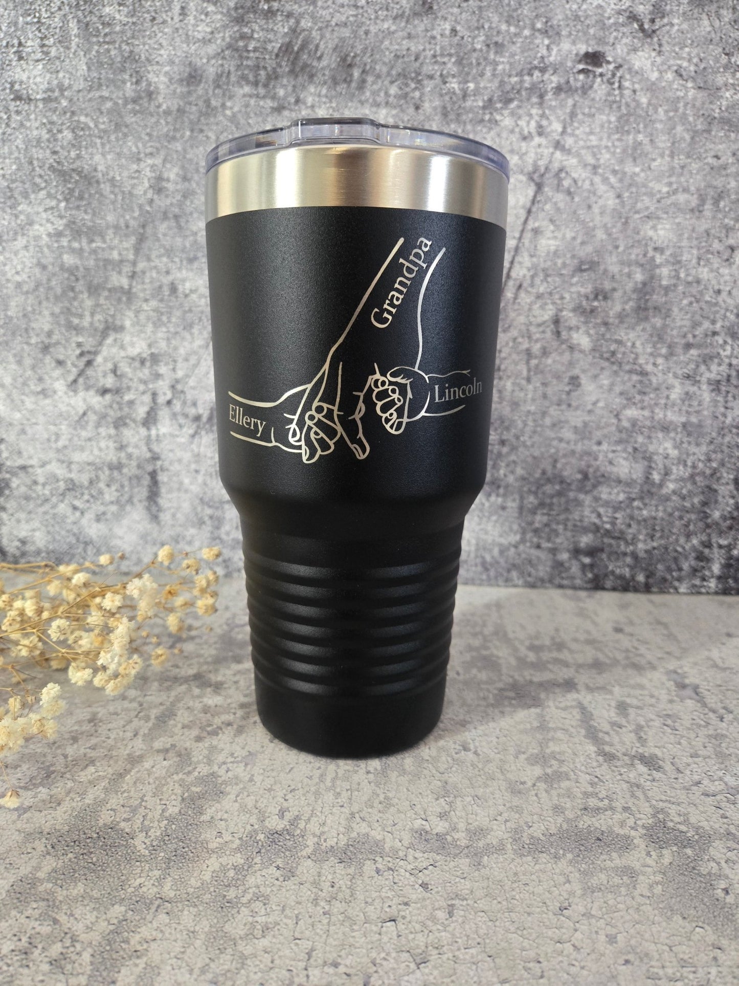 Dad Fist Bump Kids Names Father's Day Gift Tumbler - EverLee Creations