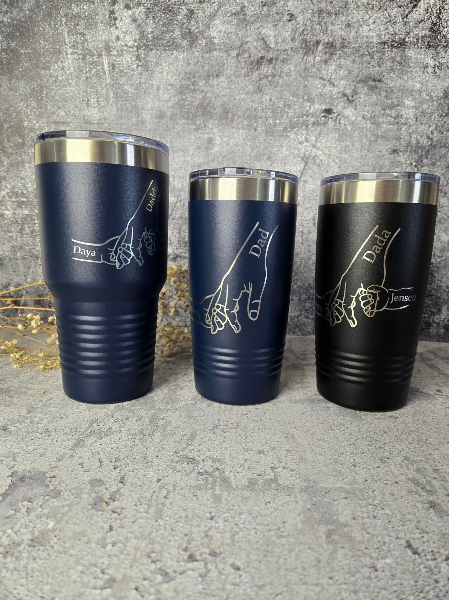 Dad Fist Bump Kids Names Father's Day Gift Tumbler - EverLee Creations