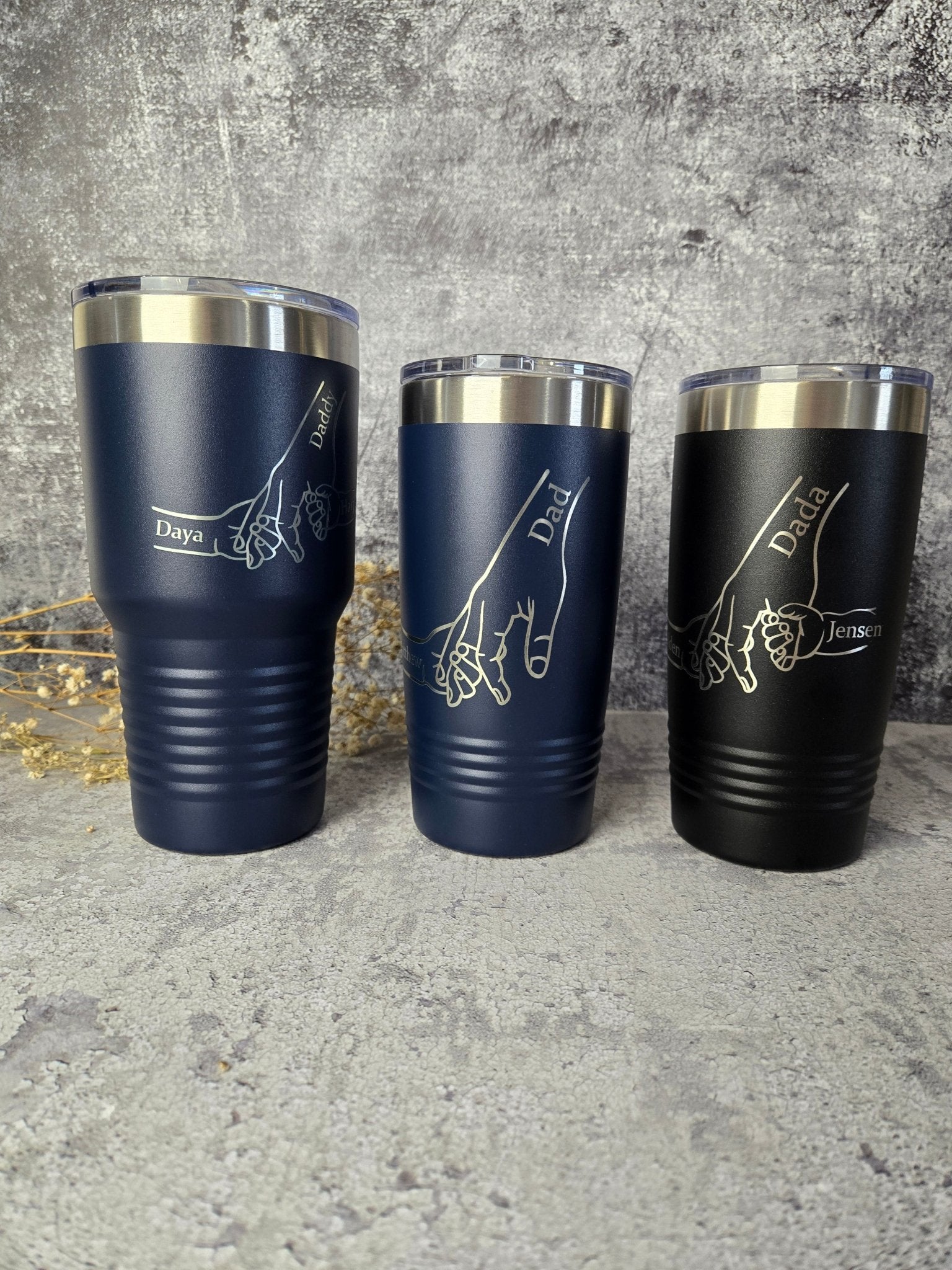 Dad Fist Bump Kids Names Father's Day Gift Tumbler - EverLee Creations