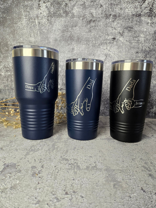 Dad Fist Bump Kids Names Father's Day Gift Tumbler - EverLee Creations