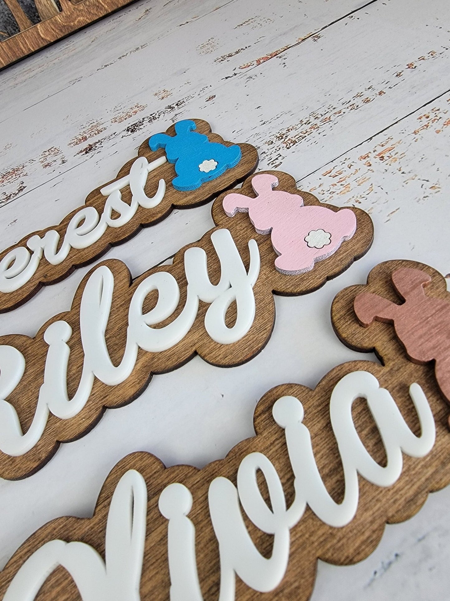 Easter Basket Tags, Easter Bunny and Carrot Personalized basket tag. Childs name, unique easter gift - EverLee Creations