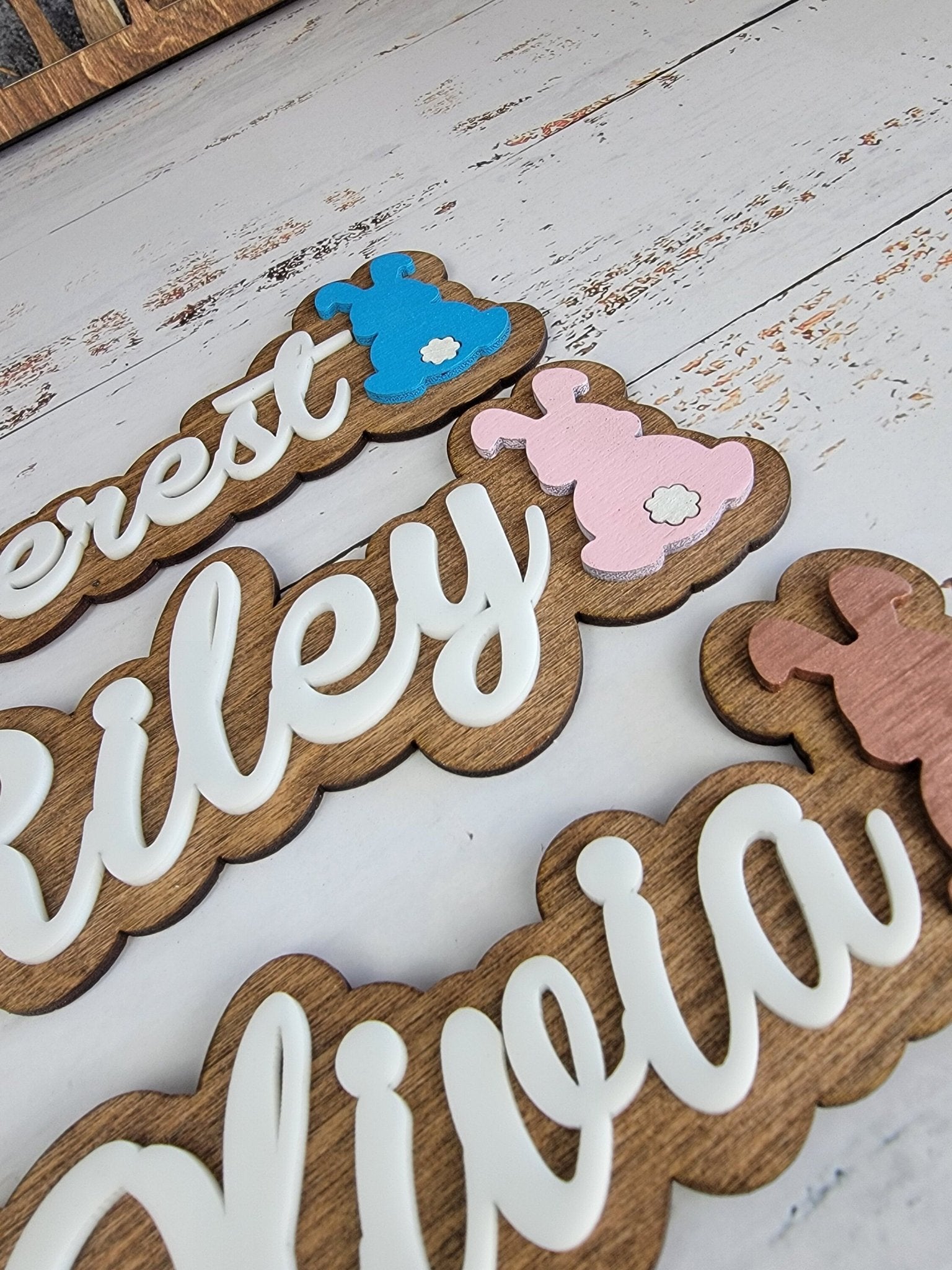 Easter Basket Tags, Easter Bunny and Carrot Personalized basket tag. Childs name, unique easter gift - EverLee Creations