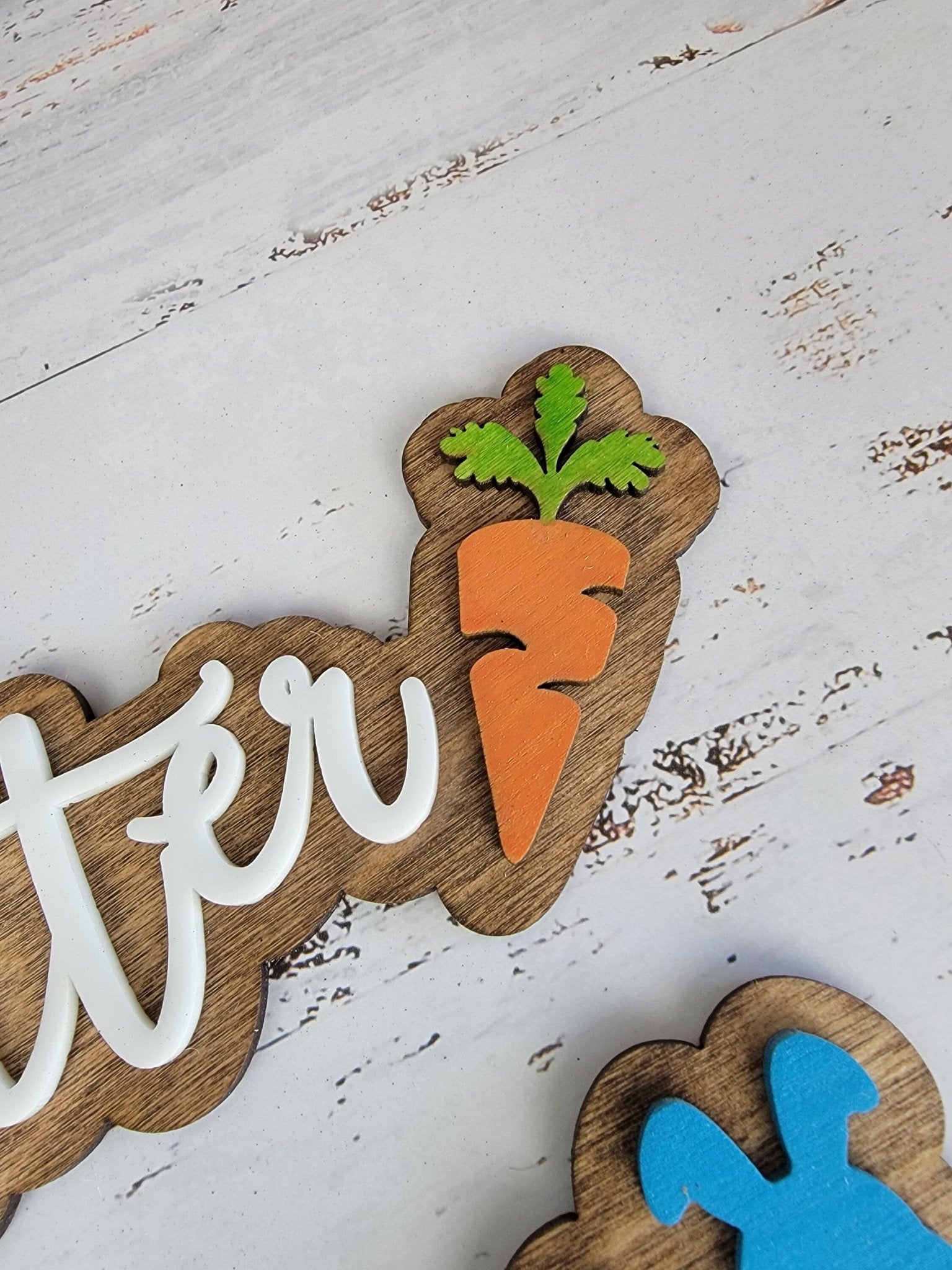 Easter Basket Tags, Easter Bunny and Carrot Personalized basket tag. Childs name, unique easter gift - EverLee Creations