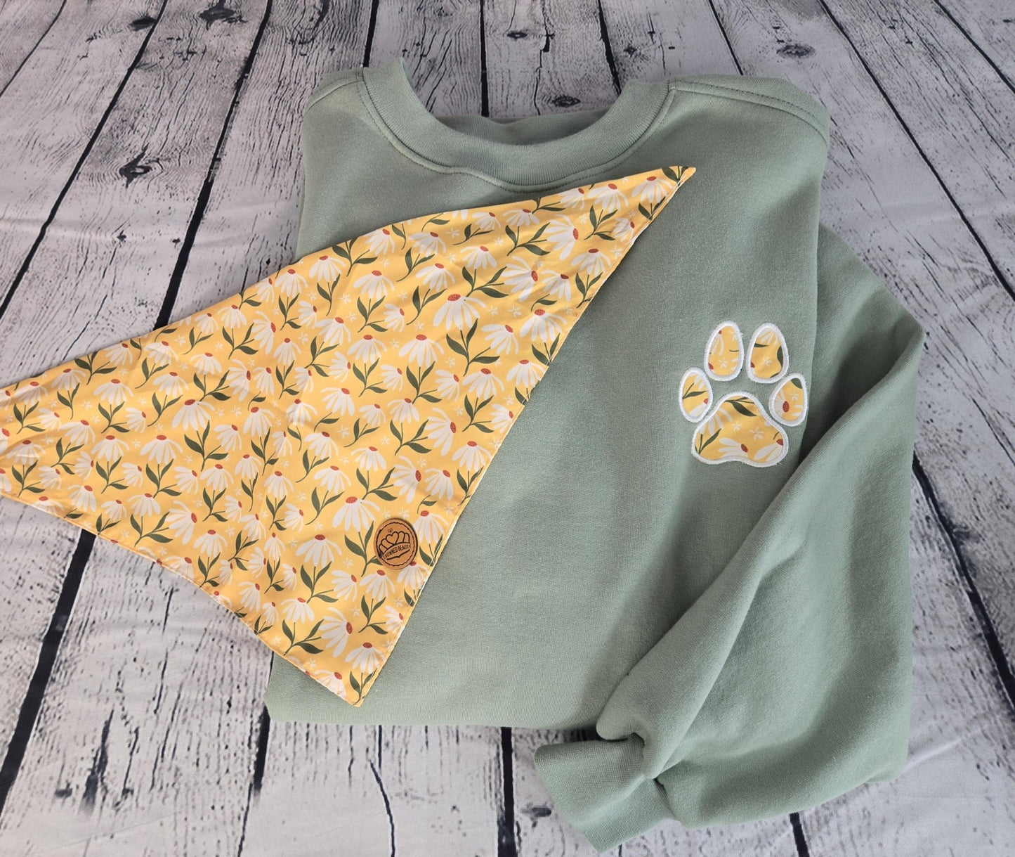 Personalized Dog Bandana With Matching Paw Print Sweatshirt - EverLee Creations