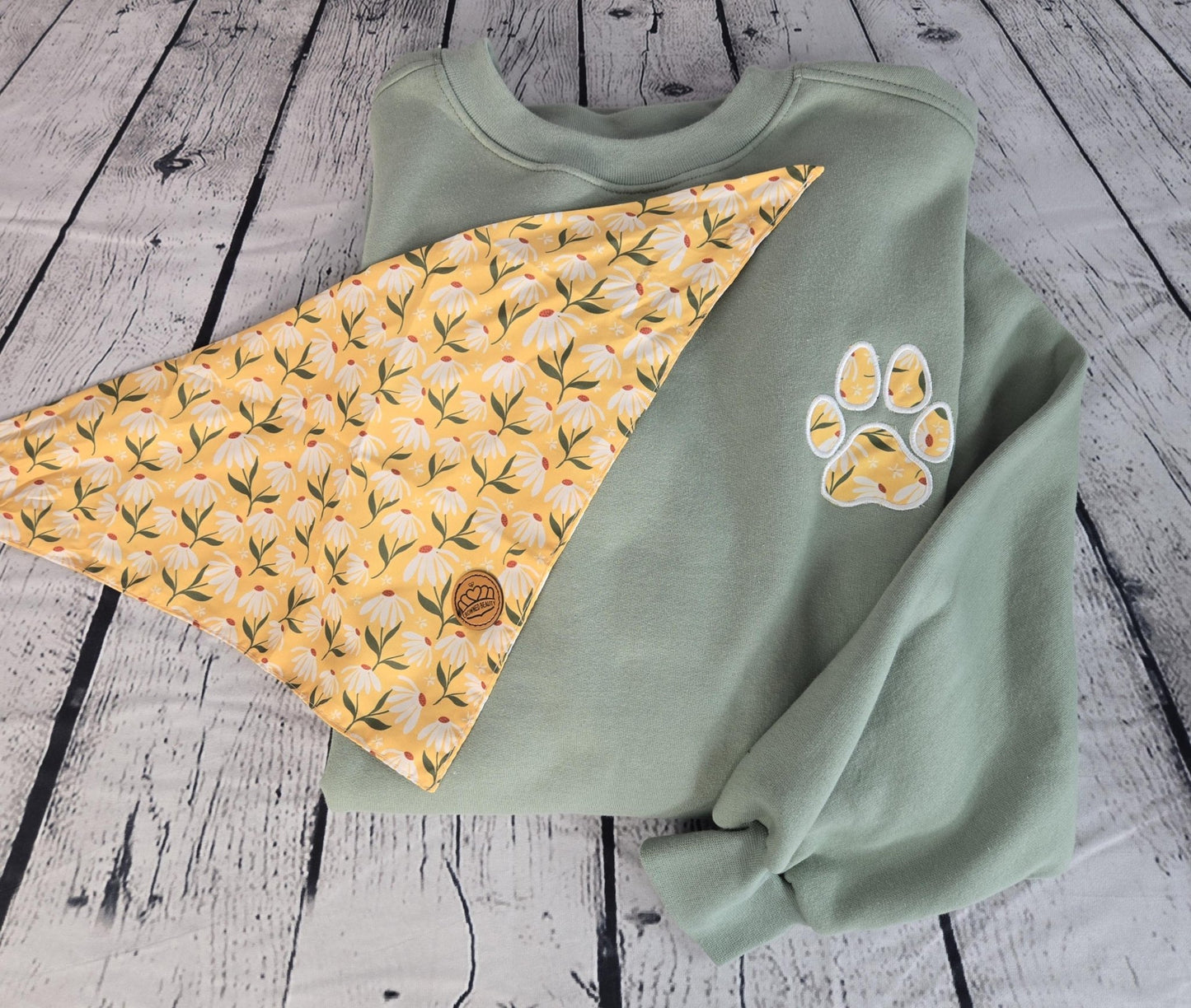 Personalized Dog Bandana With Matching Paw Print Sweatshirt - EverLee Creations
