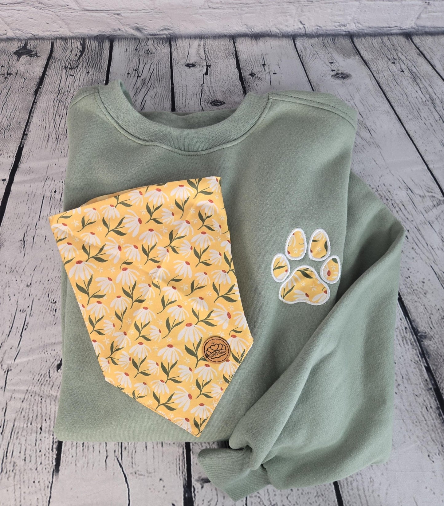 Personalized Dog Bandana With Matching Paw Print Sweatshirt - EverLee Creations