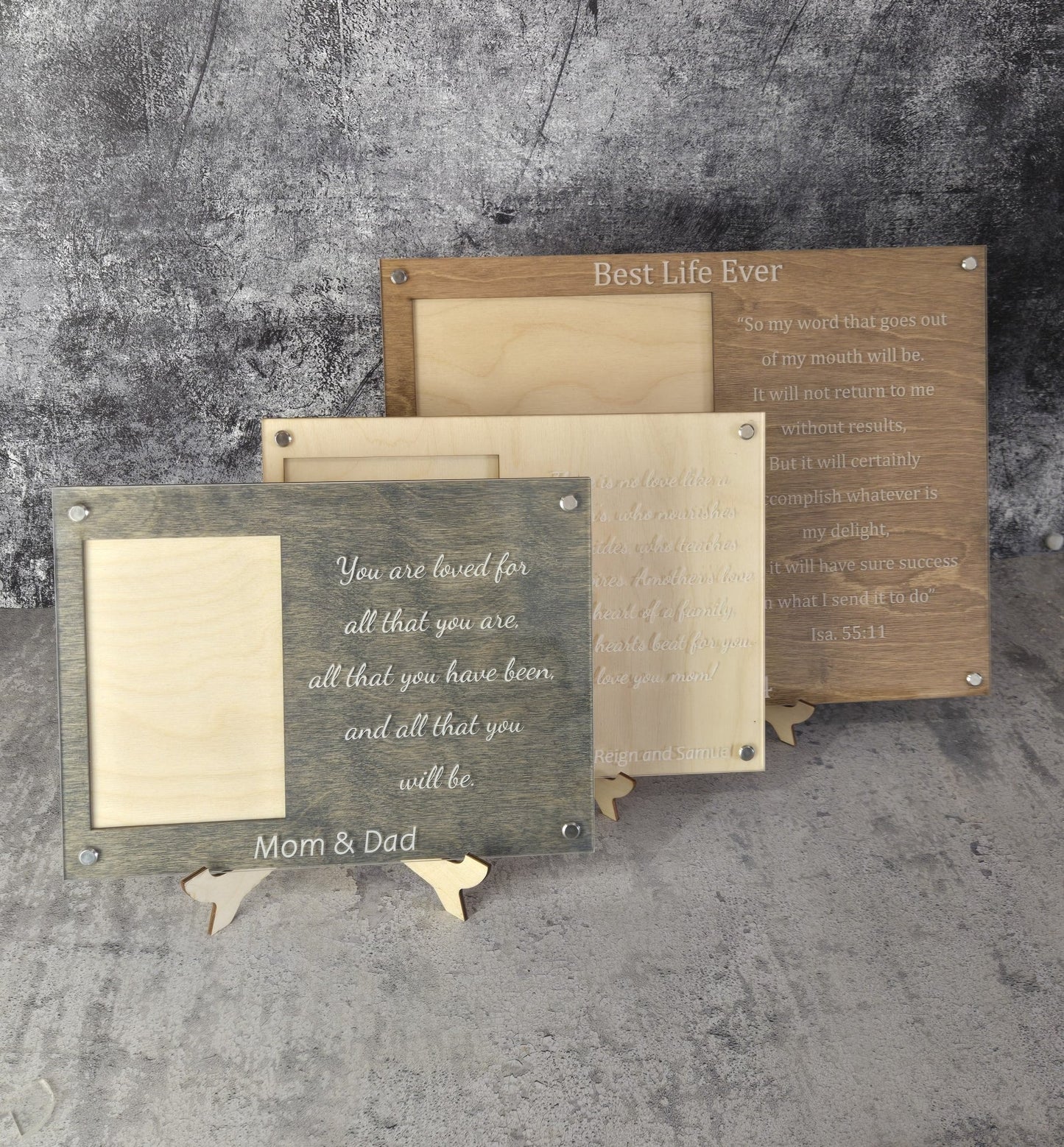 Personalized Engraved Picture Frame - Personalize With Your Favorite Quote or Personal Message - EverLee Creations