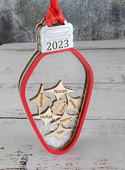 Personalized Family Christmas Ornament Christmas Light Ornament | Gift Box Included! Christmas 2023 | Family Gift| Annual Family Ornament - EverLee Creations
