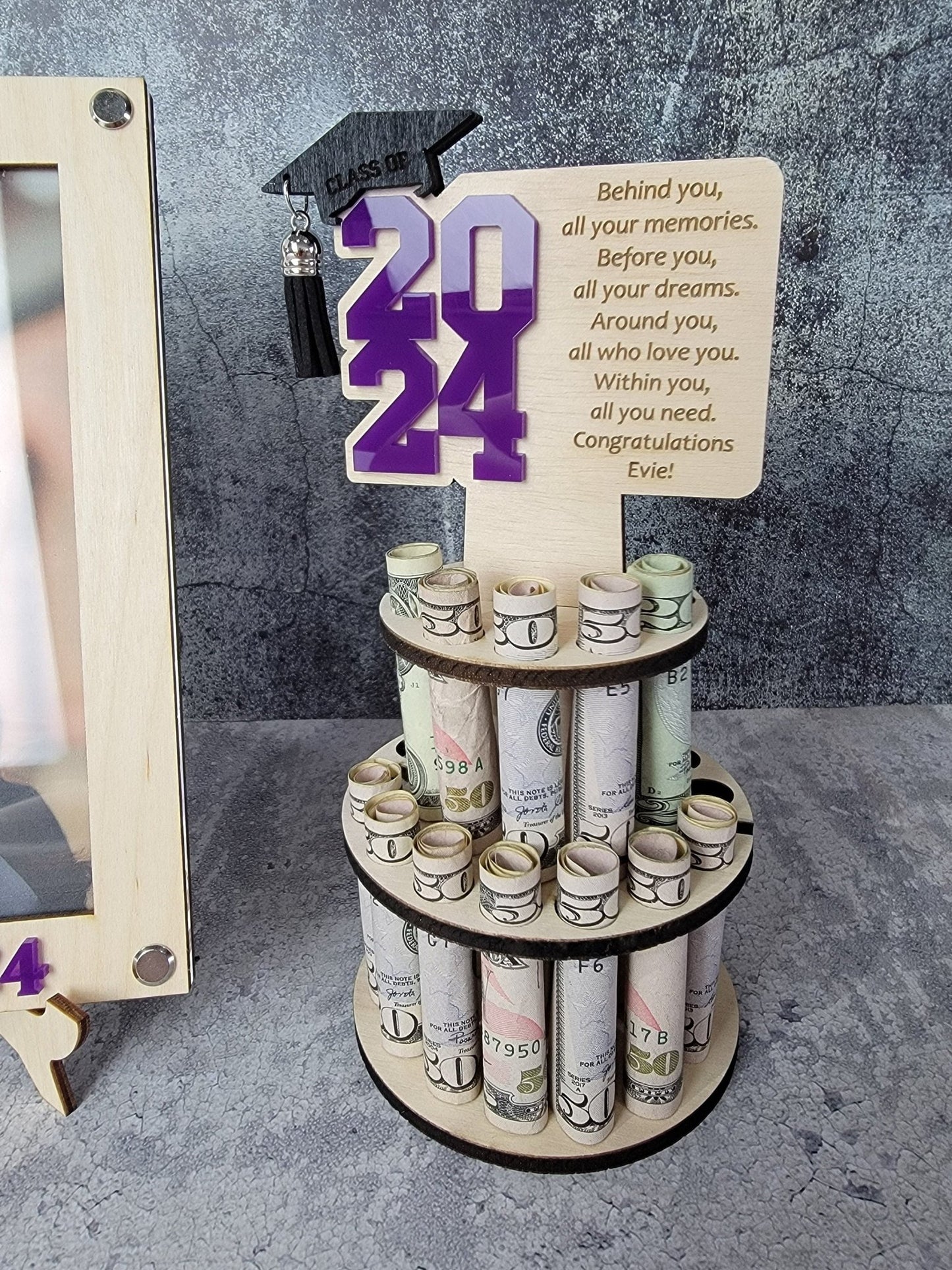Personalized Graduation Gift Money Holder and Personalized Graduation Picture Frame Combo - EverLee Creations