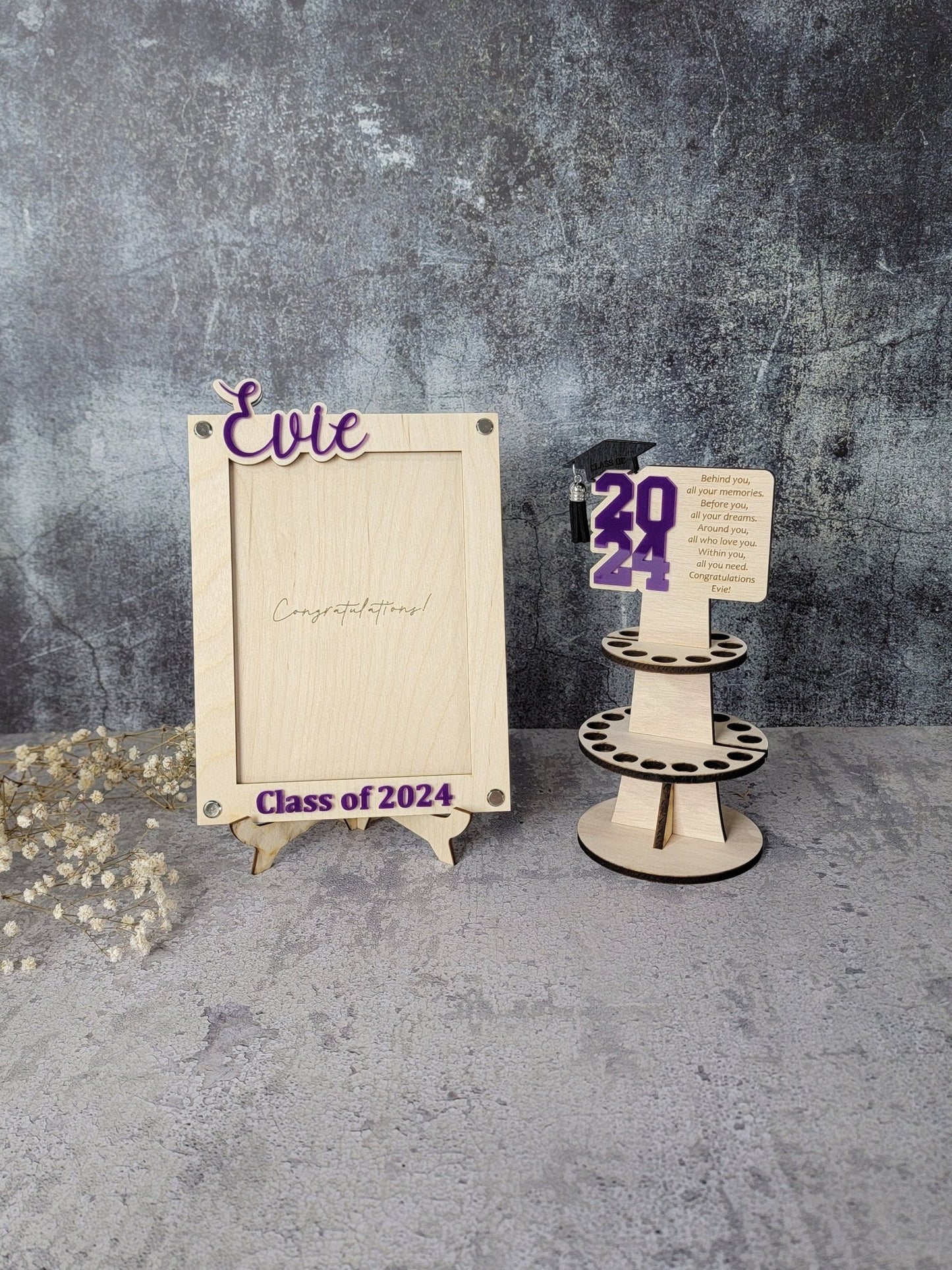 Personalized Graduation Gift Money Holder and Personalized Graduation Picture Frame Combo - EverLee Creations
