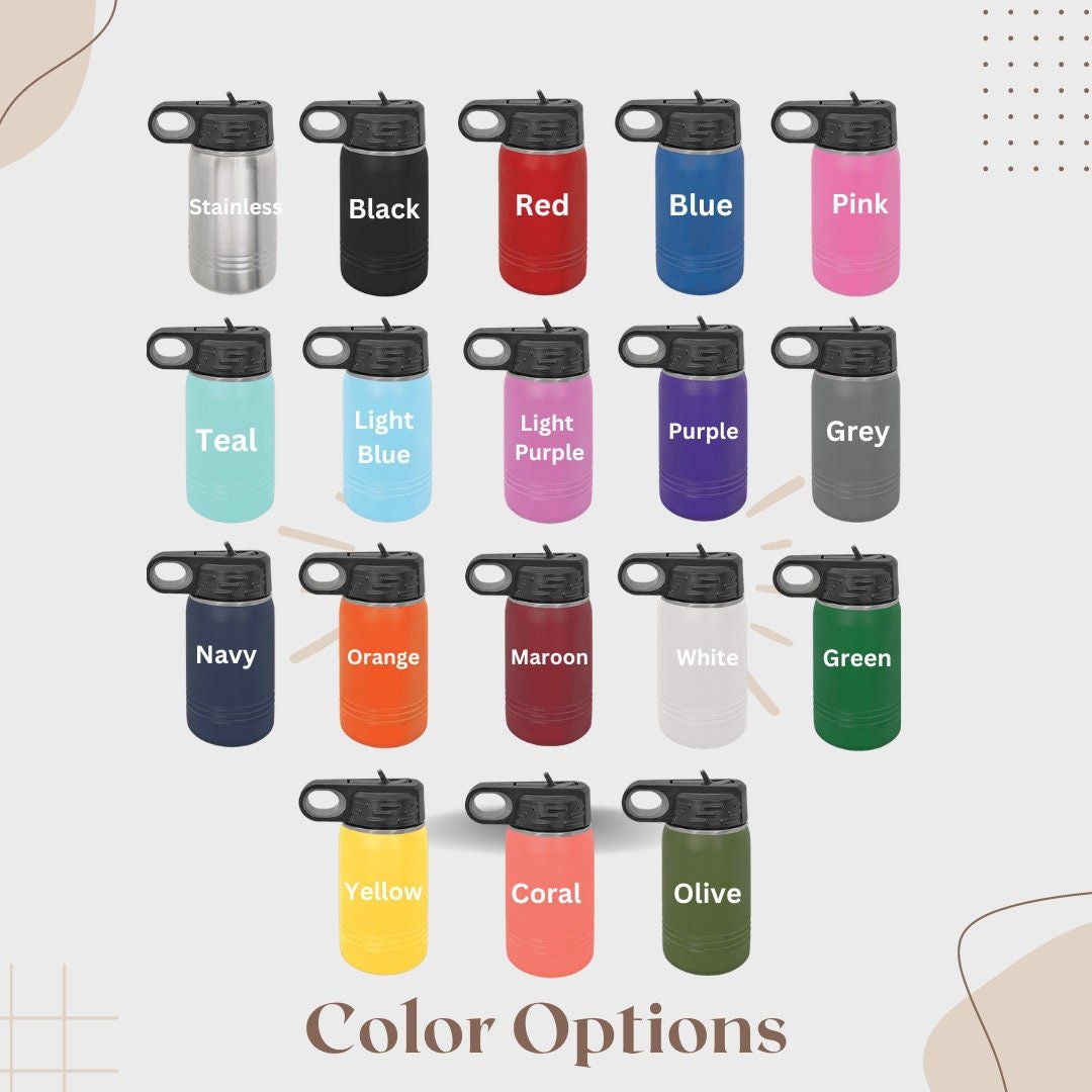 Personalized Kids Water Bottle with Straw - EverLee Creations