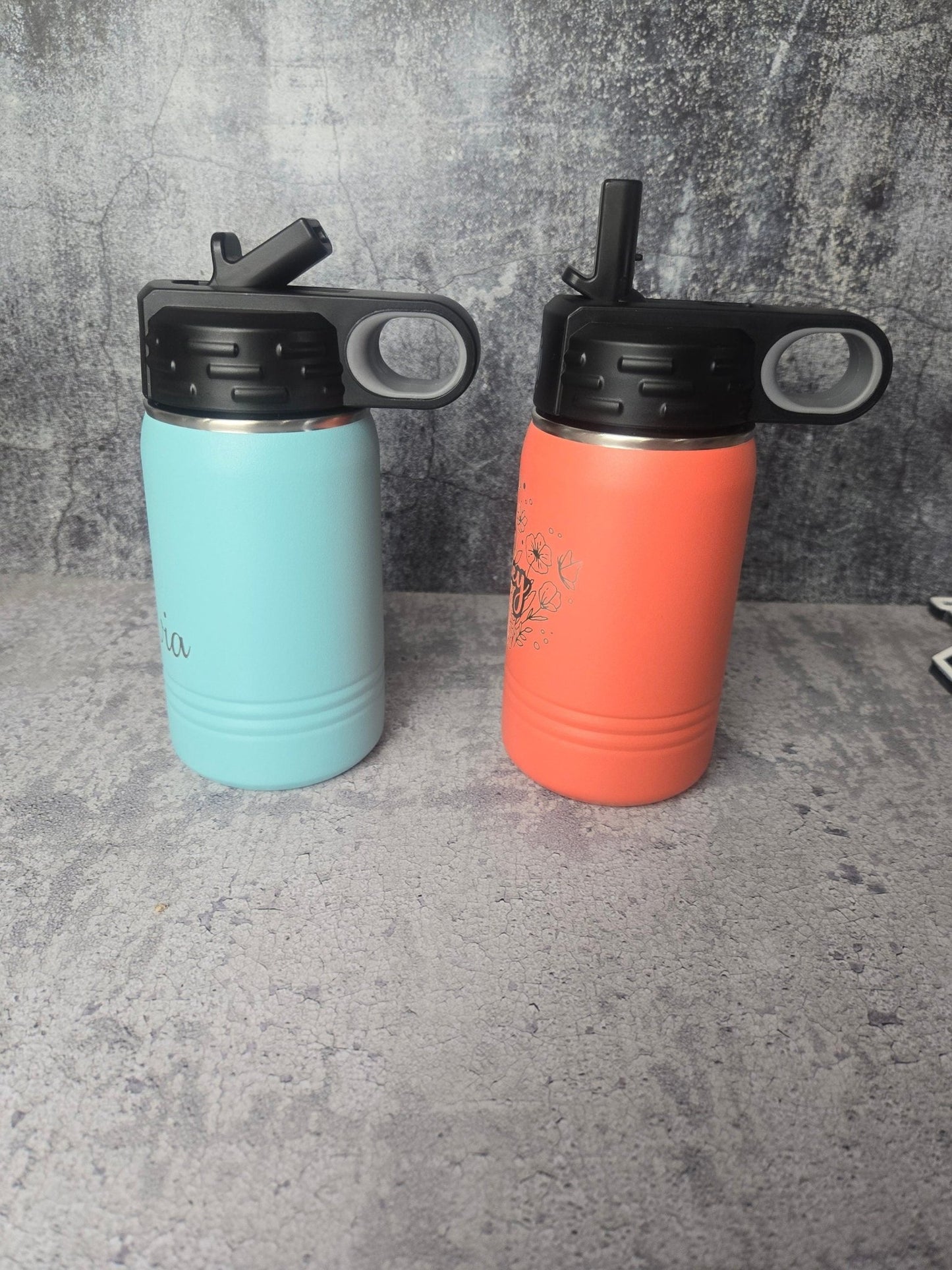 Personalized Kids Water Bottle with Straw - EverLee Creations