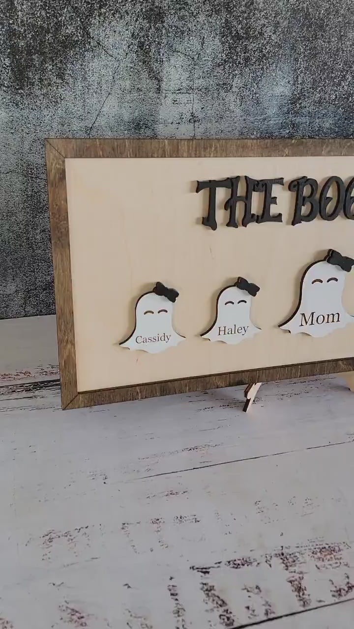Boo Family, Ghost Family Sign, Cute Halloween , Halloween Gift , Spooky Cute Decor, Creepy Halloween, Shelf Sitter Mantel, Wood Sign,