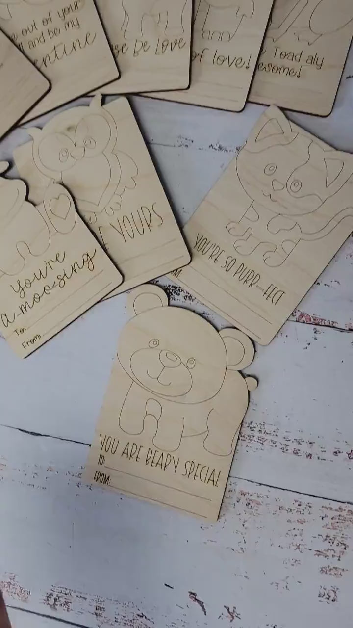 Paintable Valentines Cards, Kids Valentine Cards, P Teacher, Class, Valentines Gift, Handmade, Personalized, sets of 10