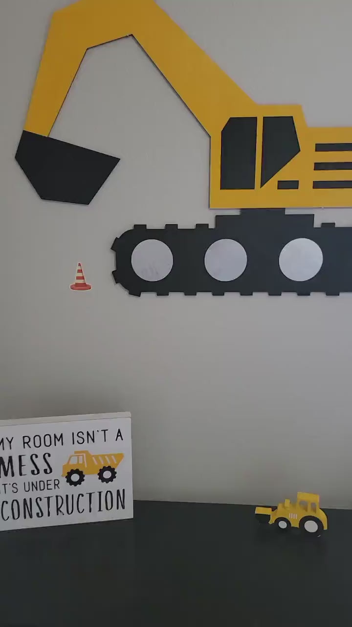 Wood Construction Wall Accessory, Construction Nursery Decor, Construction Kid Room Decor, Wooden Wall Decor, Dump Truck wall decor