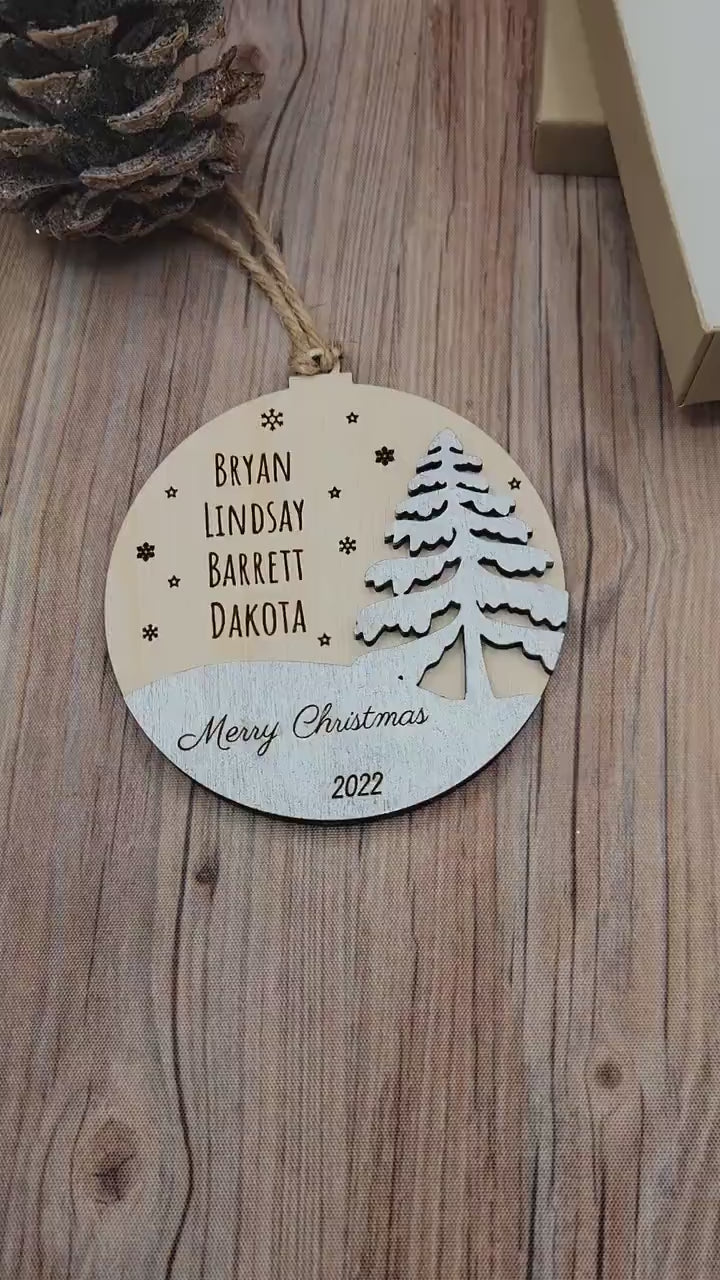 Personalized Family Ornament, Gift Box Included, Unique 2023 Christmas Tree Ornament