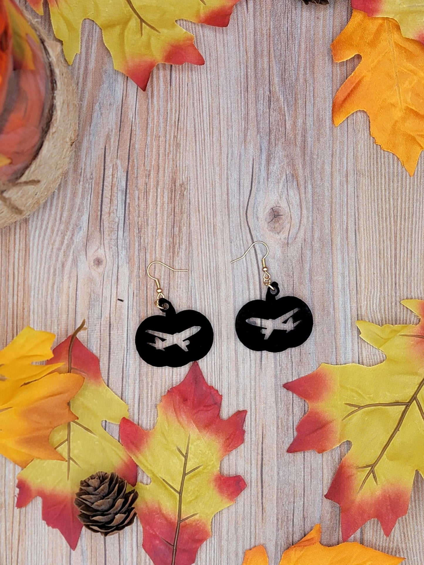 Pumpkin Plane Earrings - EverLee Creations
