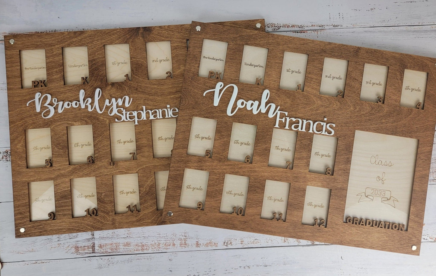 School Years Photo Frame | Pre K to Graduation Picture Frame | Wallet Photos | 5 X 7 Photos - EverLee Creations