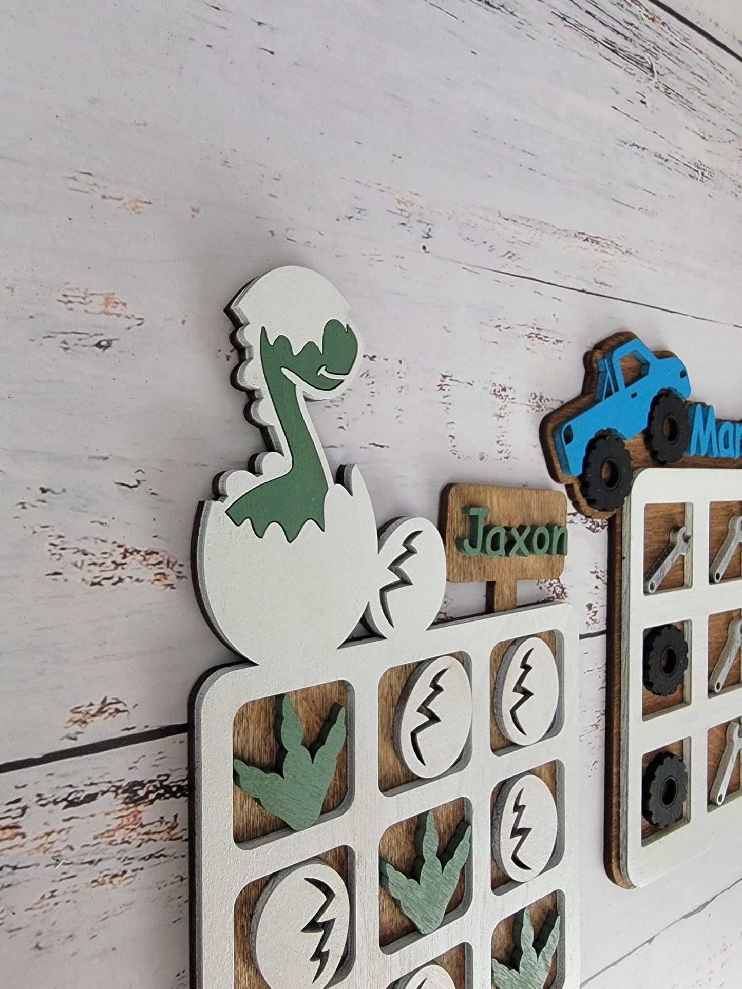 Tic Tac Toe, Easter basket, Monster Truck, Dinosaur, Unicorn. Birthday Present, Party Favor, Travel Game, Tic-Tac-Toe Board, Games for Kids - EverLee Creations
