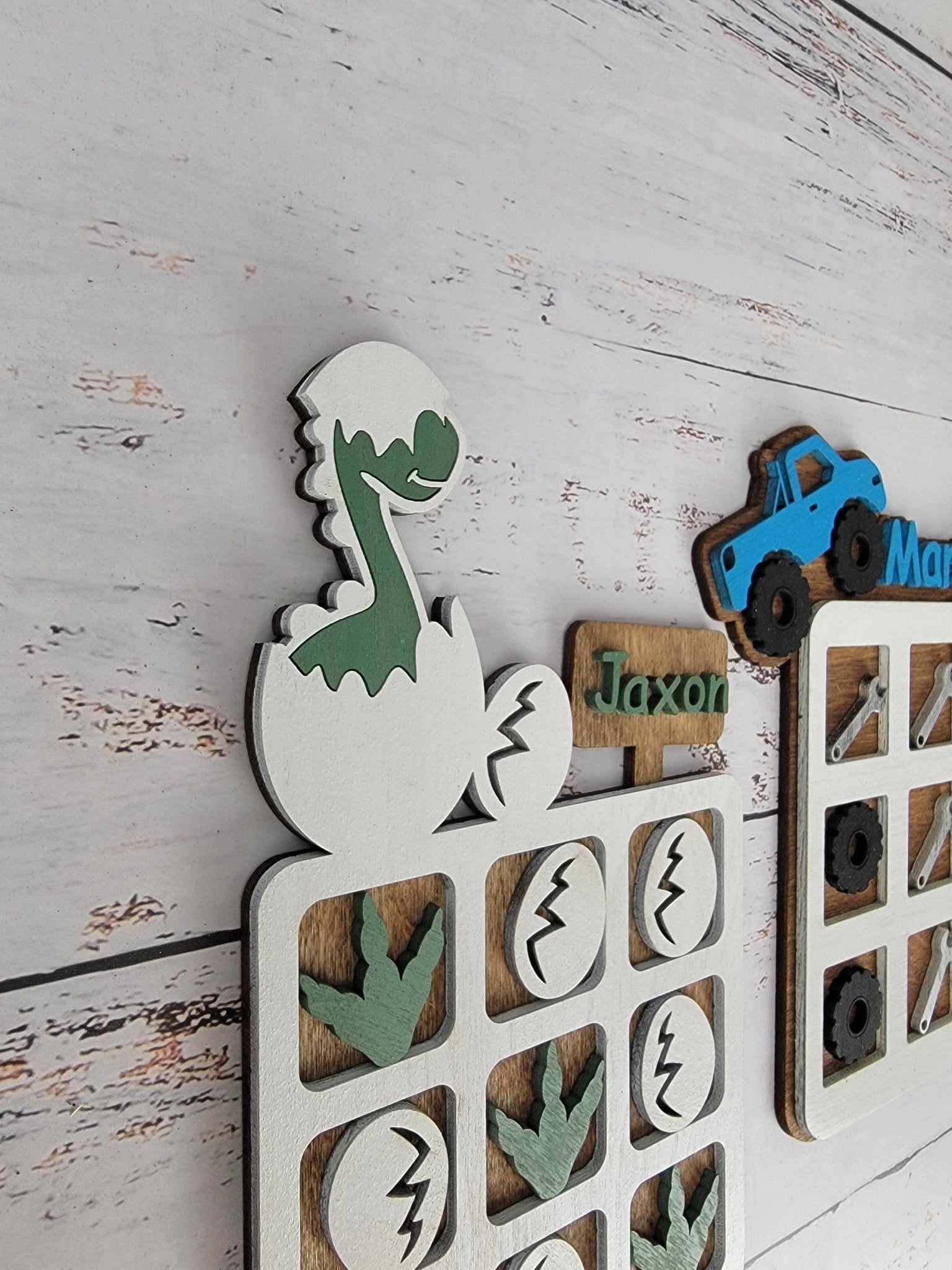 Tic Tac Toe, Easter basket, Monster Truck, Dinosaur, Unicorn. Birthday Present, Party Favor, Travel Game, Tic-Tac-Toe Board, Games for Kids - EverLee Creations