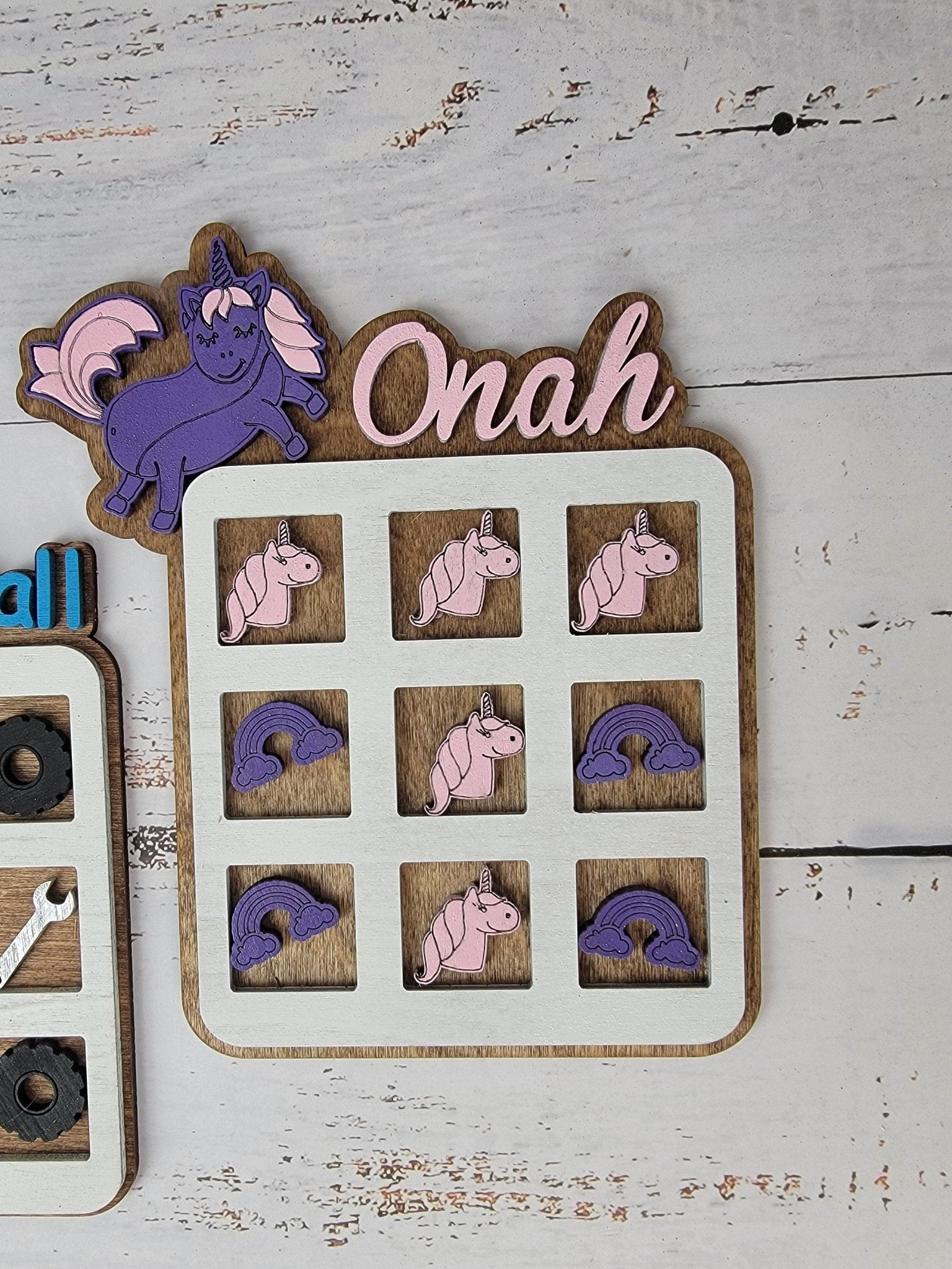 Tic Tac Toe, Easter basket, Monster Truck, Dinosaur, Unicorn. Birthday Present, Party Favor, Travel Game, Tic-Tac-Toe Board, Games for Kids - EverLee Creations