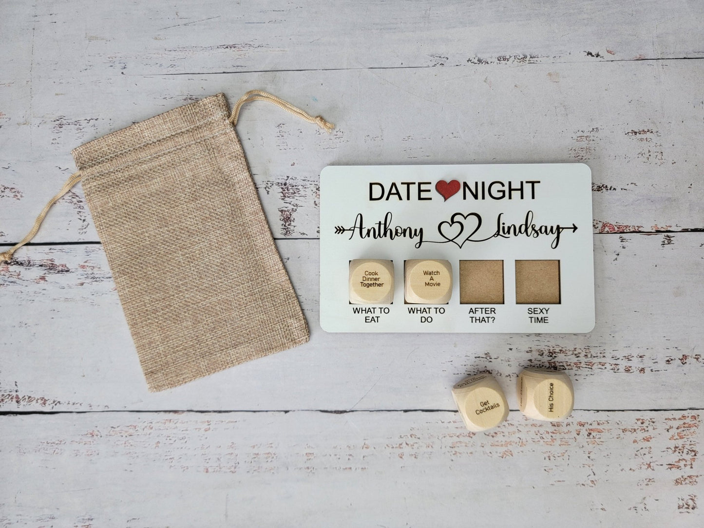 Valentines Gift, Couples date decision dice-Personalized Valentines Gift- Date night - EverLee Creations
