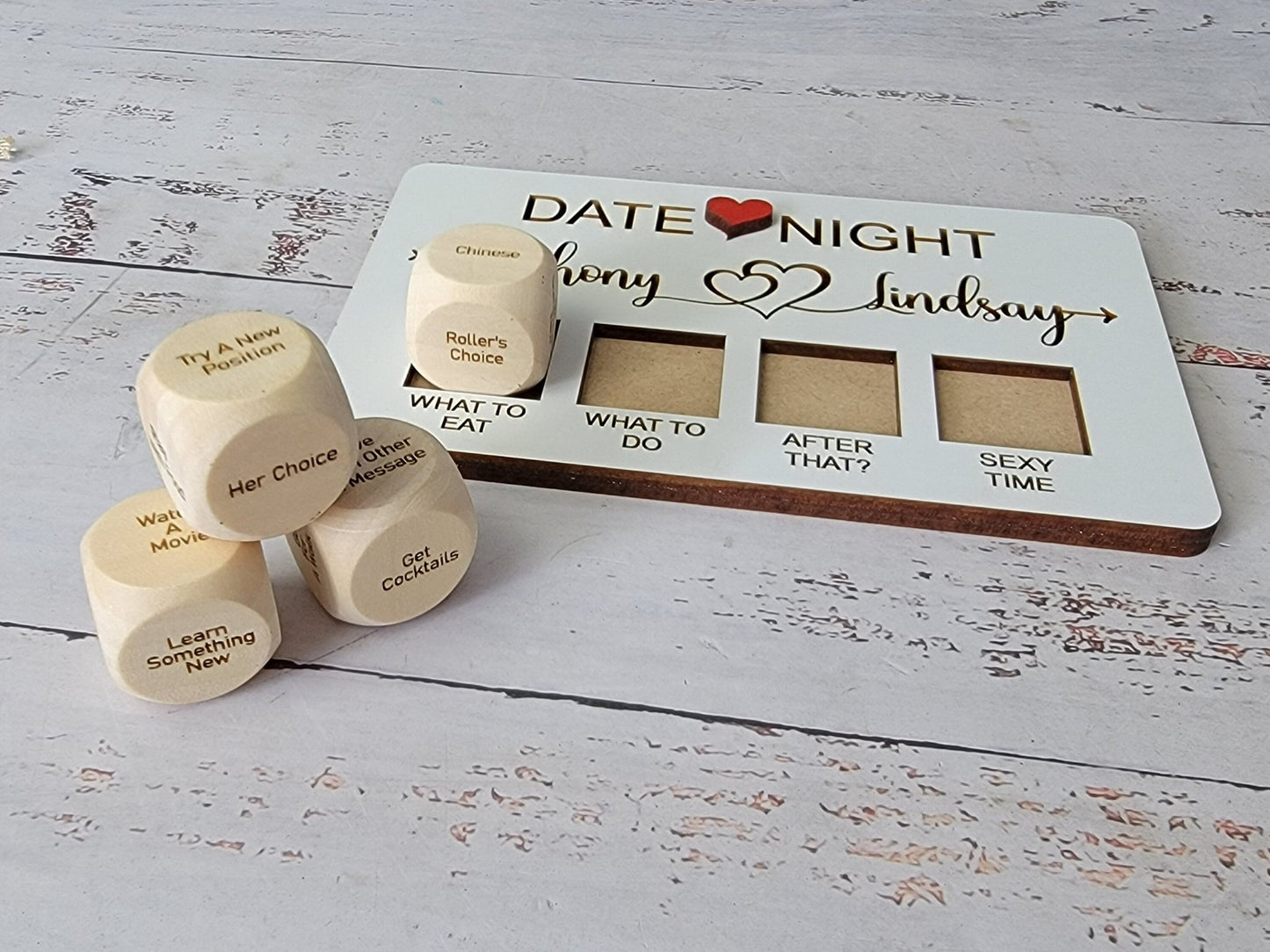 Valentines Gift, Couples date decision dice-Personalized Valentines Gift- Date night - EverLee Creations