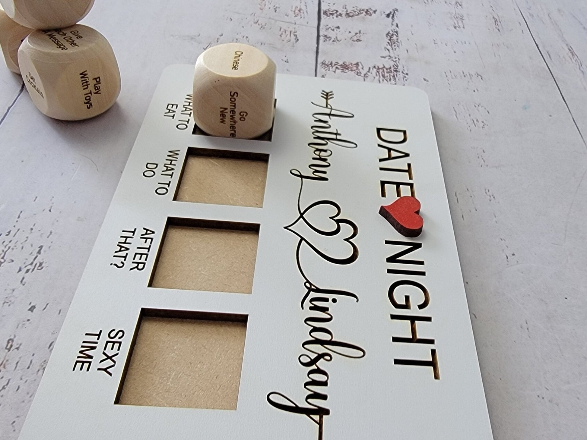Valentines Gift, Couples date decision dice-Personalized Valentines Gift- Date night - EverLee Creations