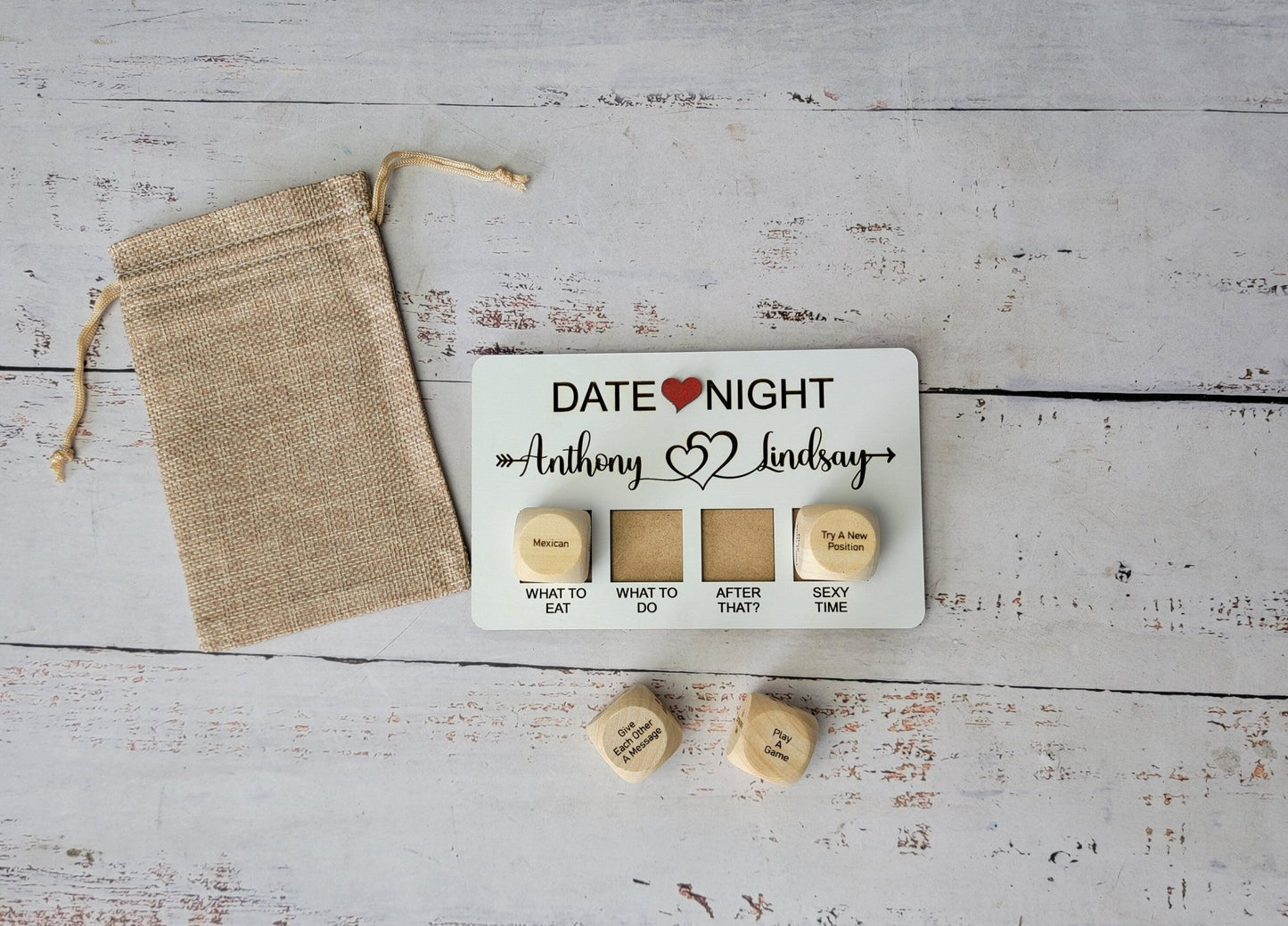 Valentines Gift, Couples date decision dice-Personalized Valentines Gift- Date night - EverLee Creations