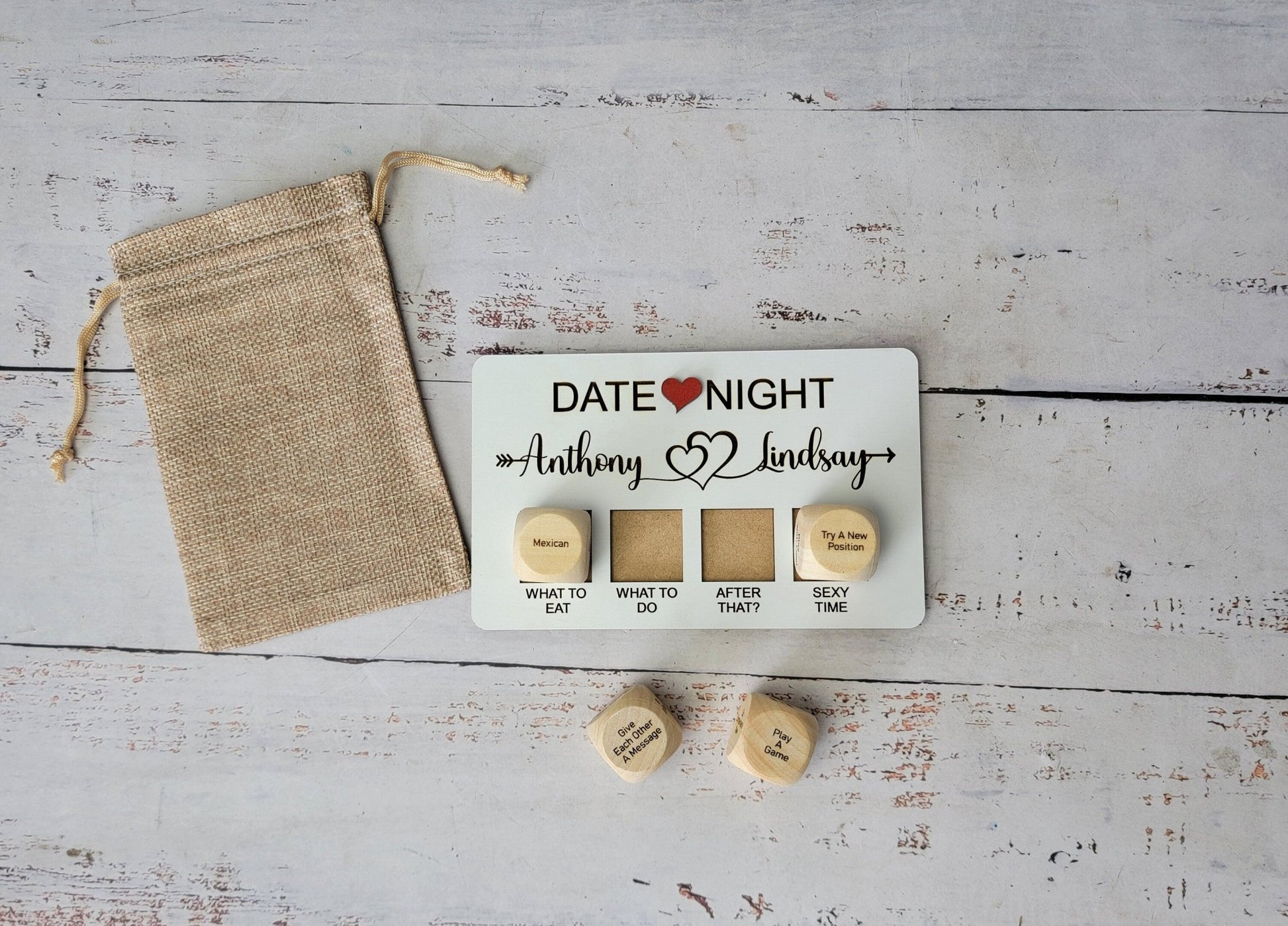 Valentines Gift, Couples date decision dice-Personalized Valentines Gift- Date night - EverLee Creations