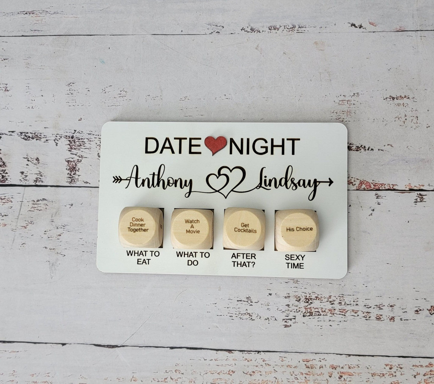 Valentines Gift, Couples date decision dice-Personalized Valentines Gift- Date night - EverLee Creations