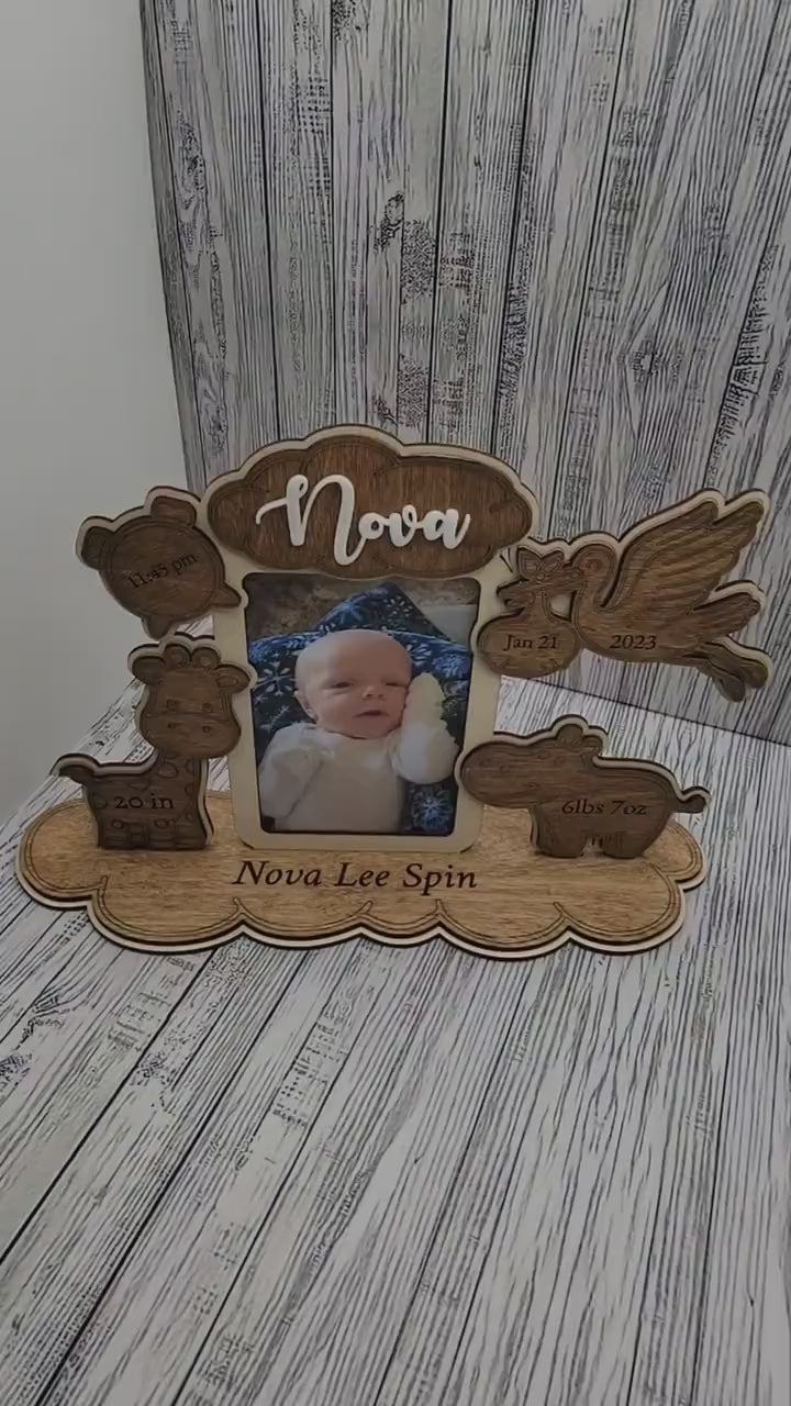 Birth Announcement Frame | Personalized Baby Picture Frame | New Parents Picture Frame | Nursery Picture Frame | Gift for New Parents - Baby