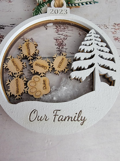 Personalize Snow Globe 2023 Family Ornament