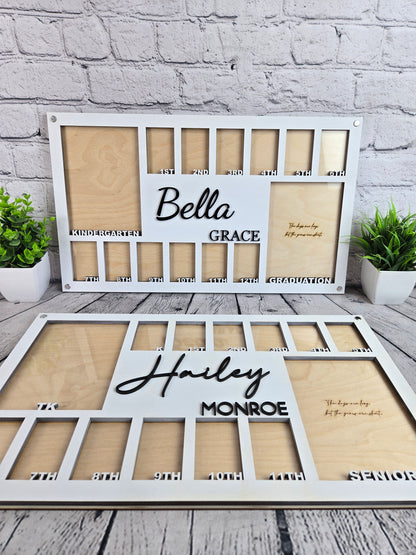 School Years Photo Frame | Kindergarten or Pre K to Graduation Picture Frame