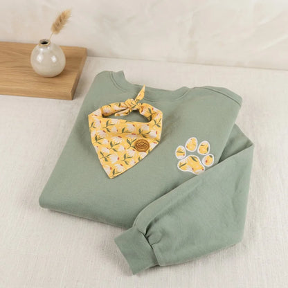 Personalized Dog Bandana With Matching Paw Print Sweatshirt - EverLee Creations